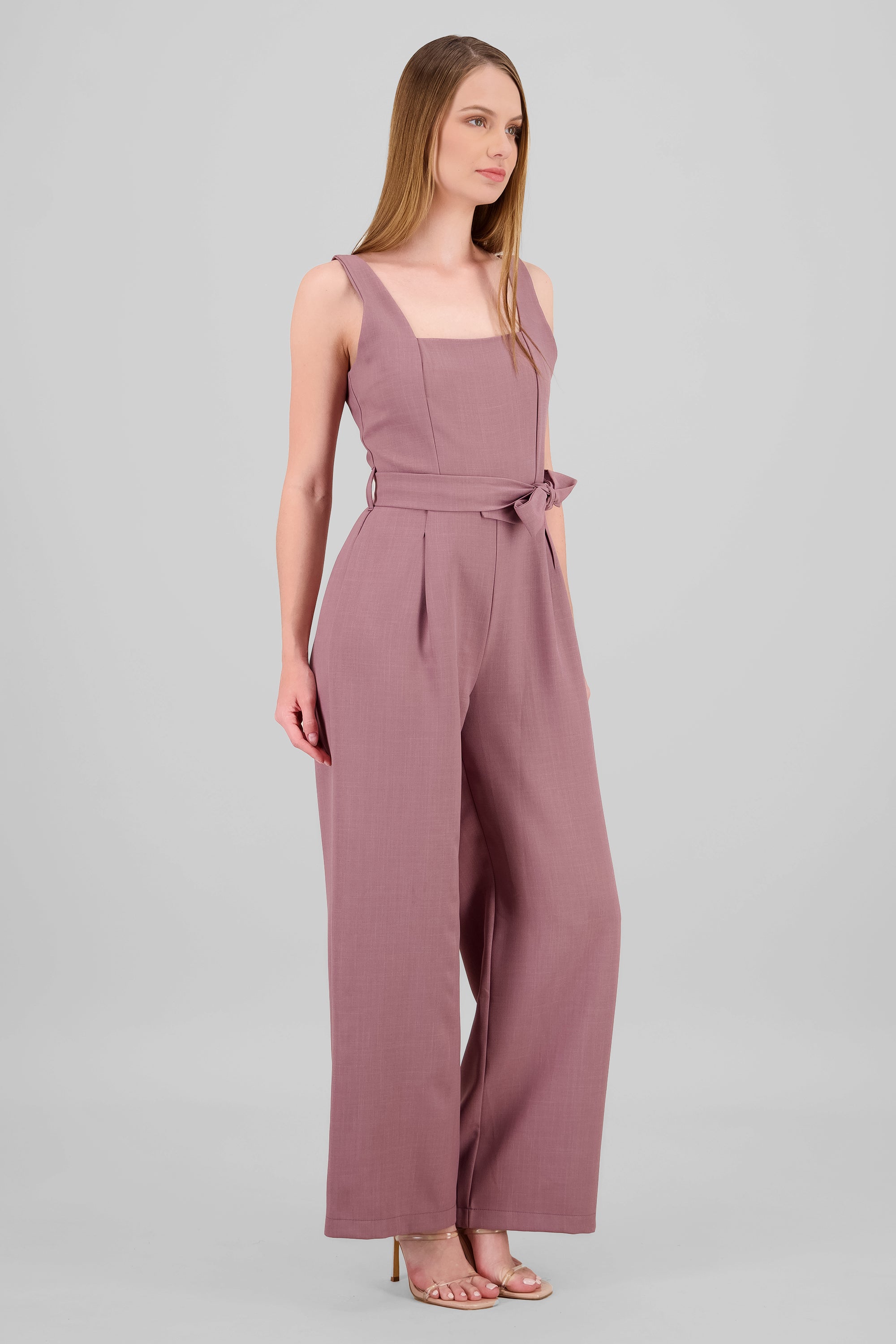 Jumpsuit tirantes detalle cinturon LAVANDA