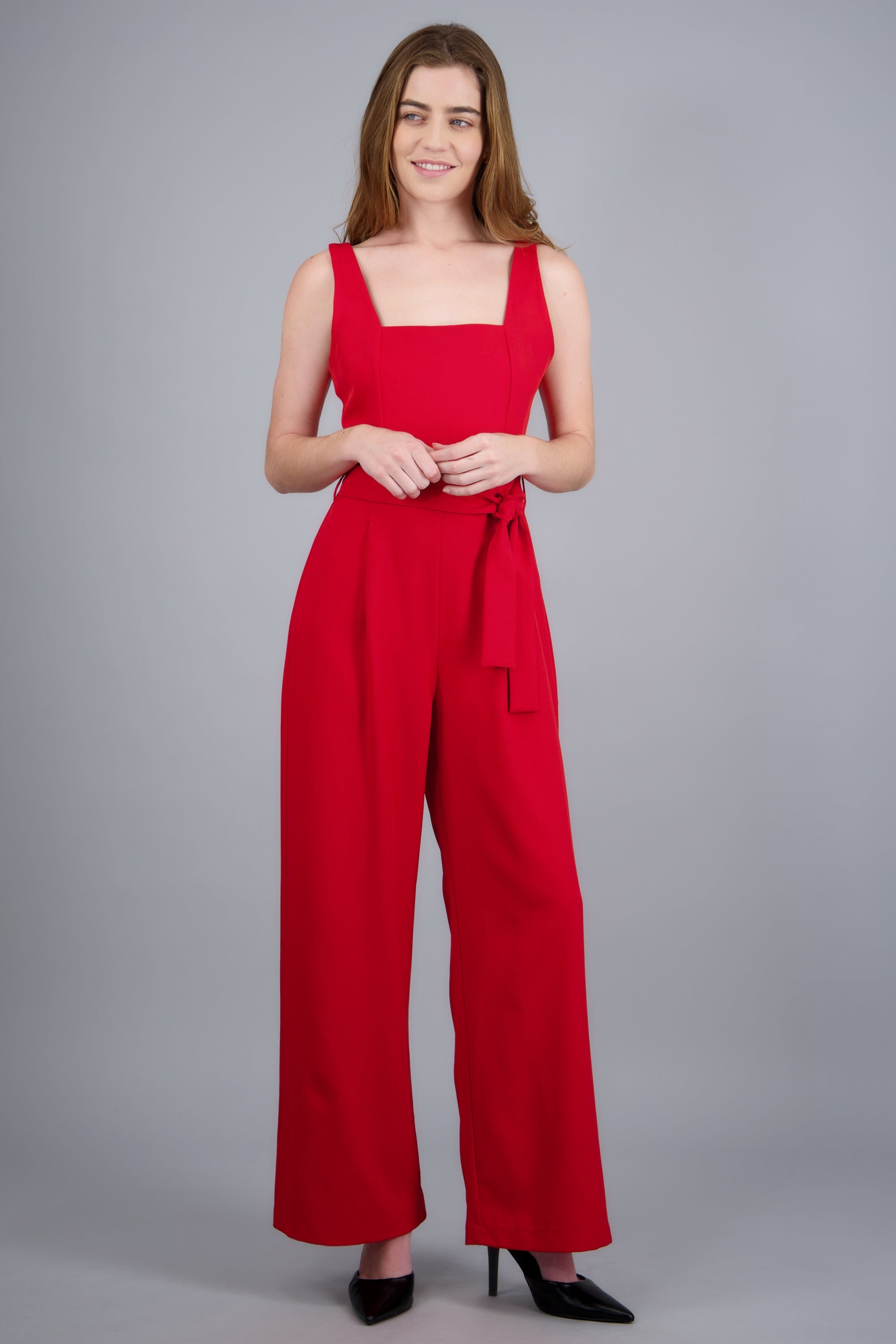 JUMPSUIT TIRANTES DET CINTURON ROJO TOMATE