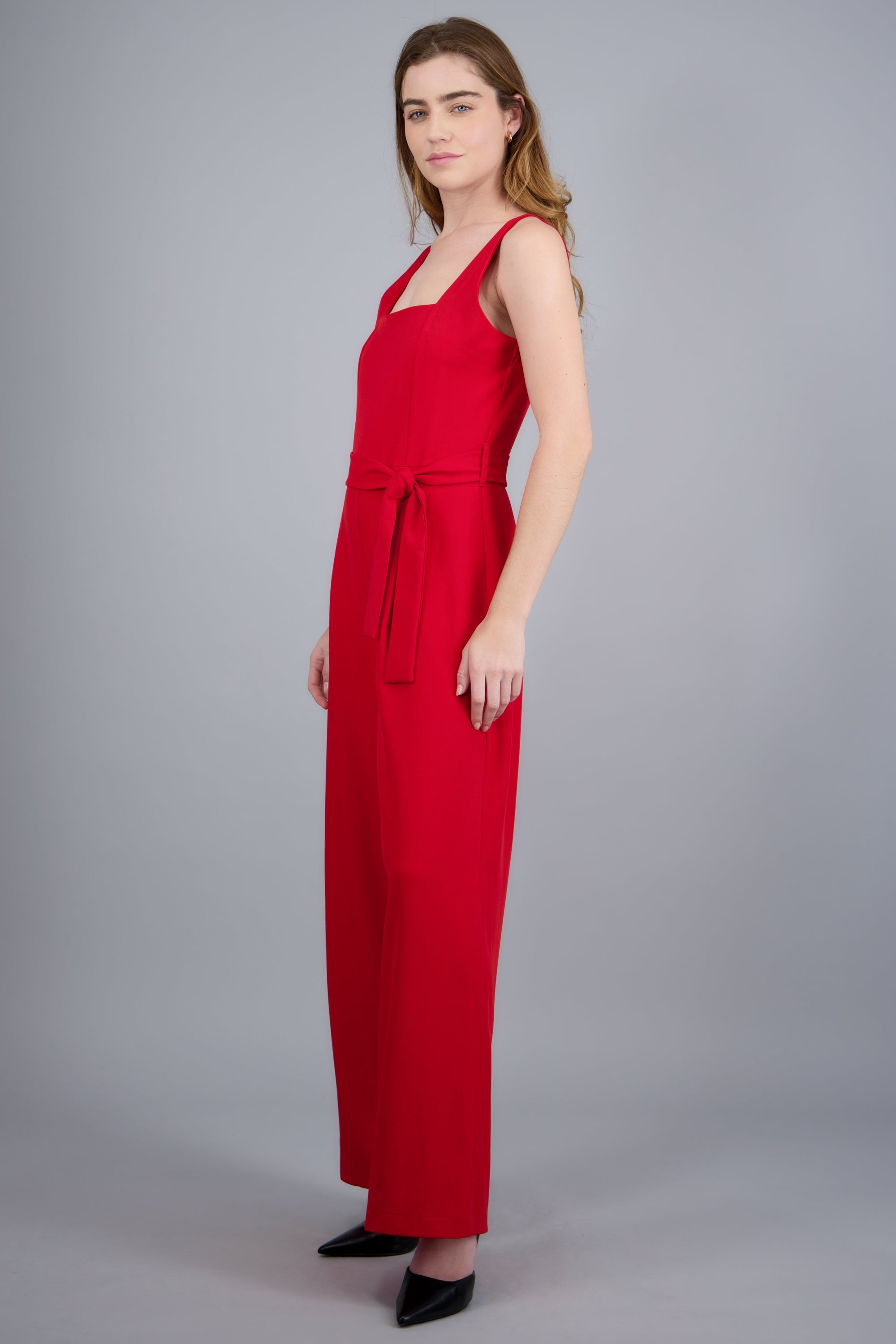 JUMPSUIT TIRANTES DET CINTURON ROJO TOMATE