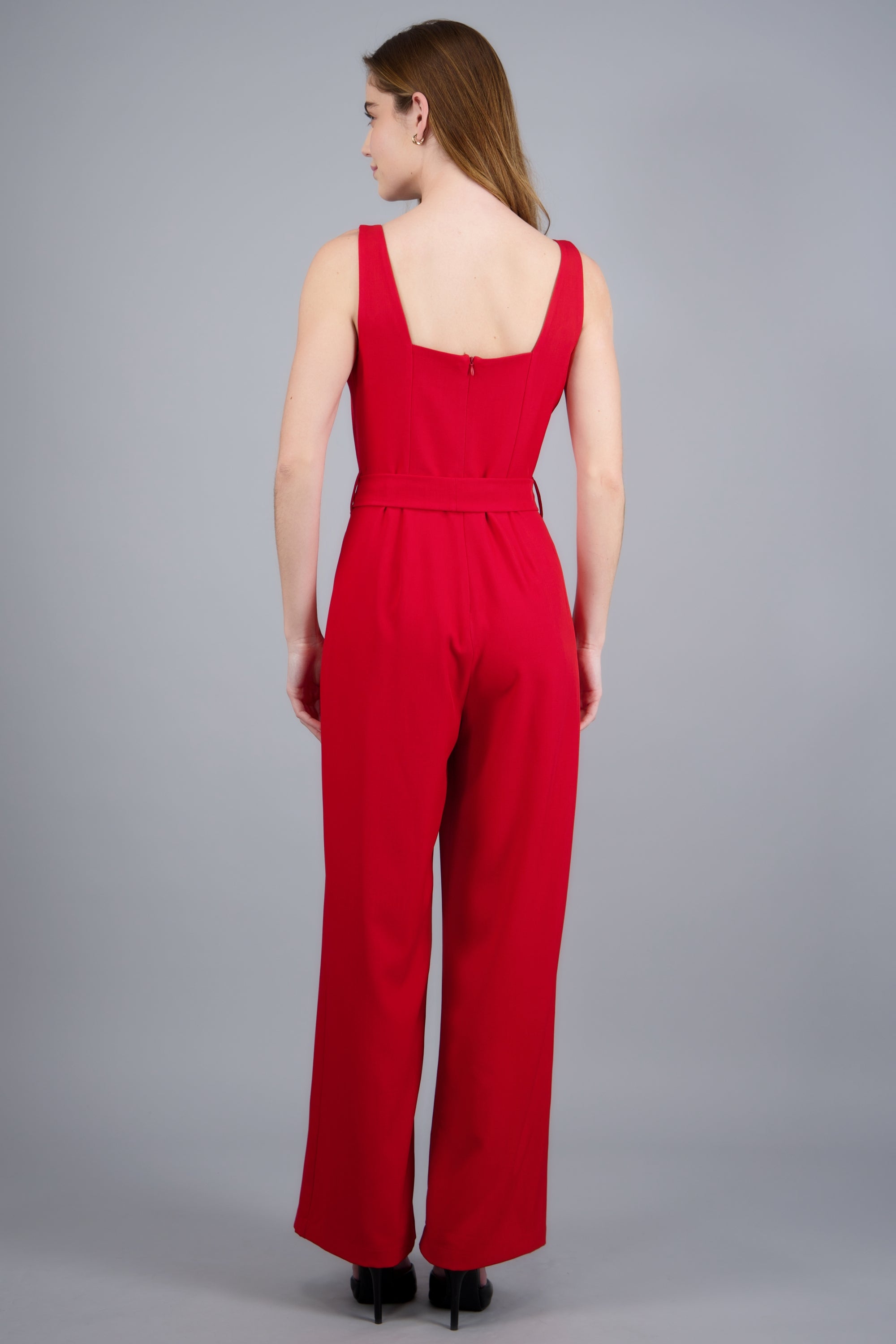 JUMPSUIT TIRANTES DET CINTURON ROJO TOMATE