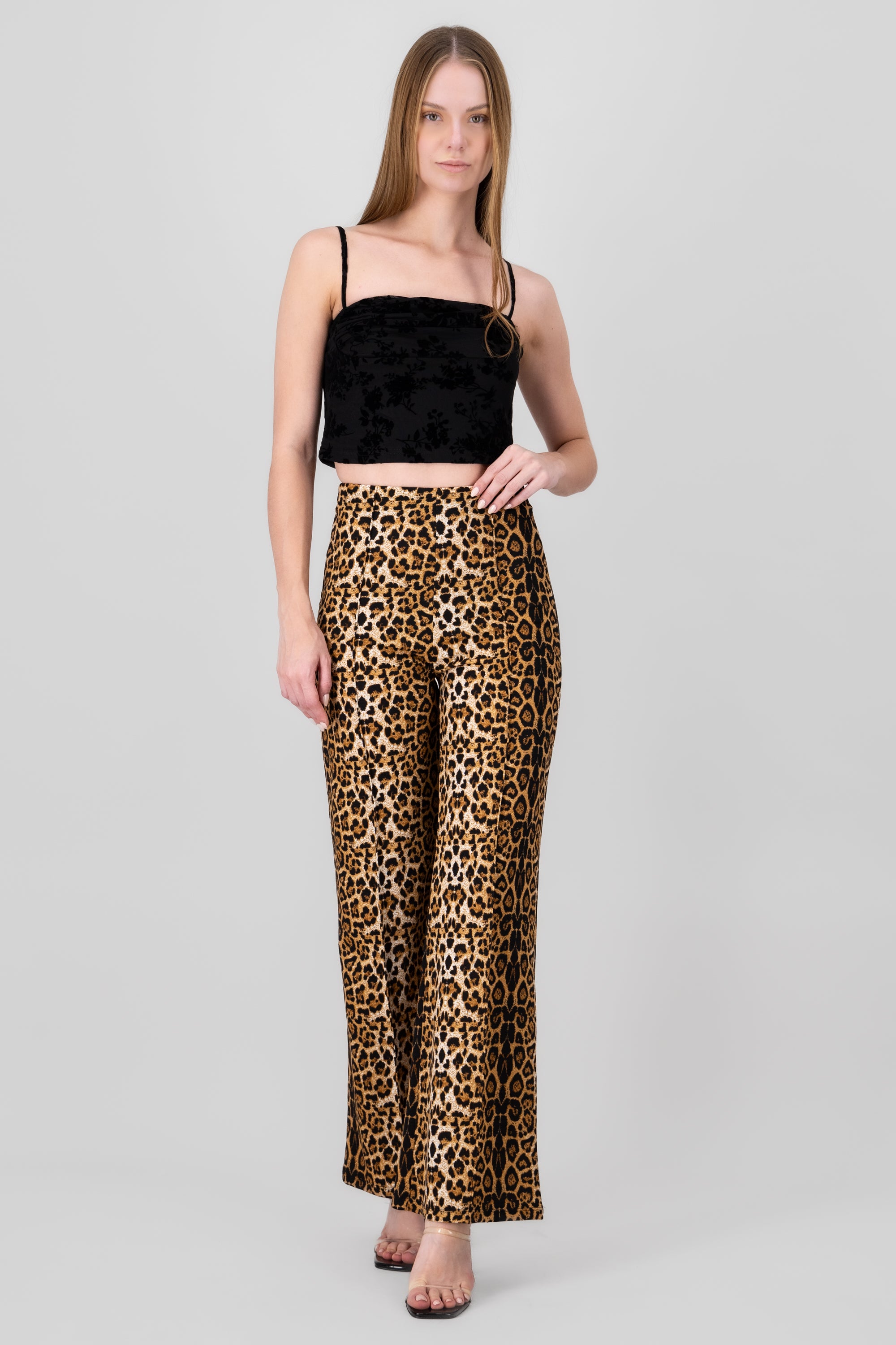 Pantalon amplio animal print CAFE COMBO