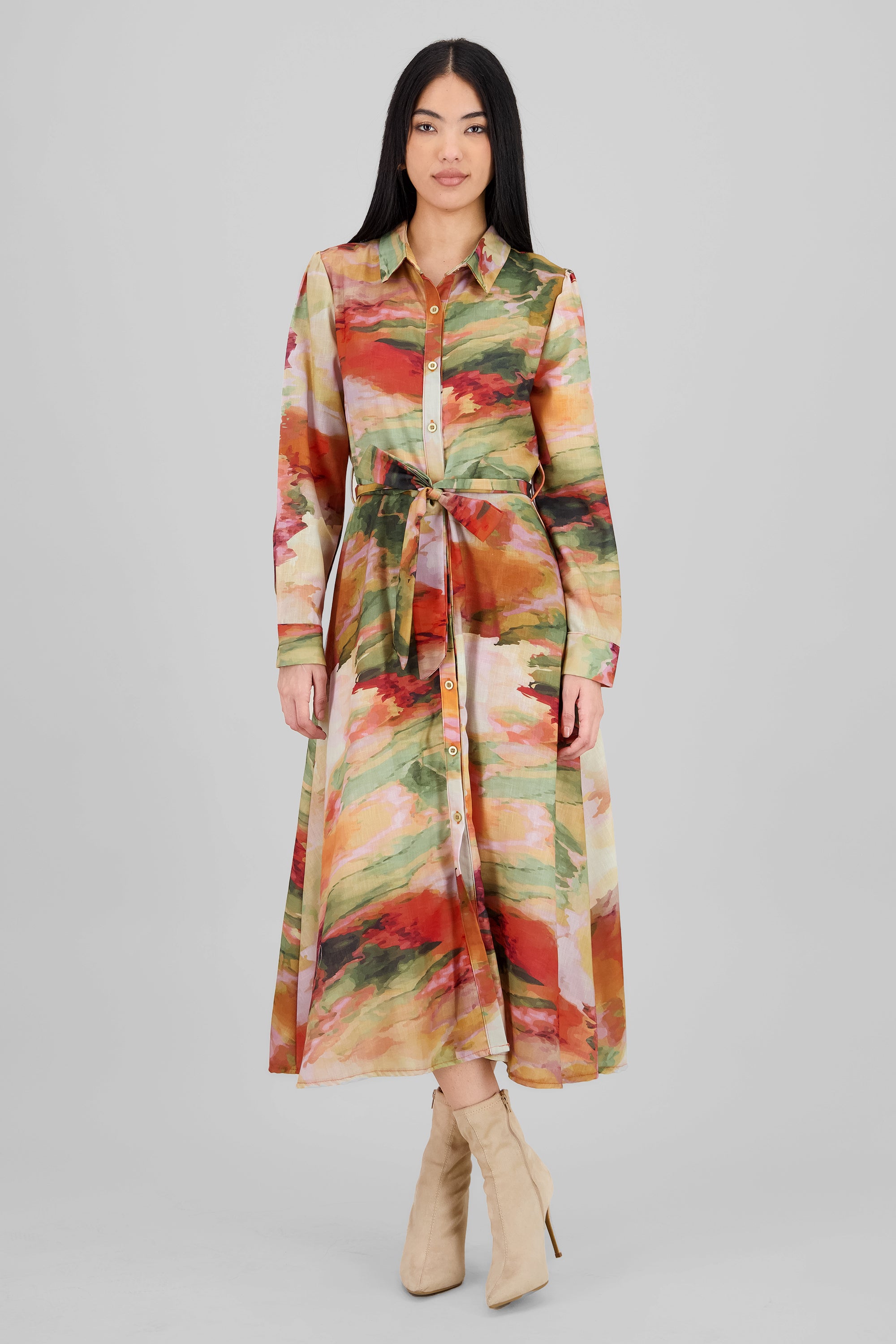 Vestido maxi mangas 3/4 estampado aura Hypsters