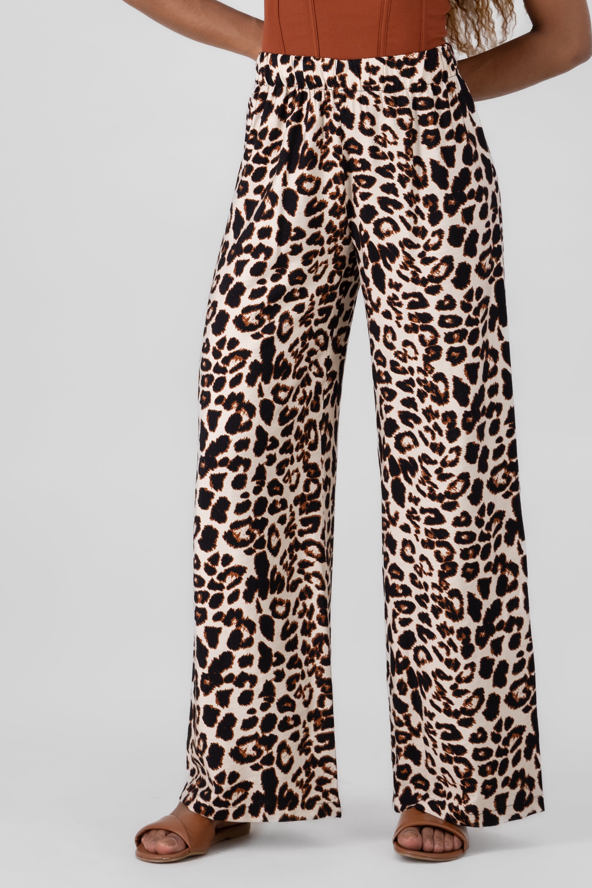 Pantalon fluido animal print CAFE COMBO