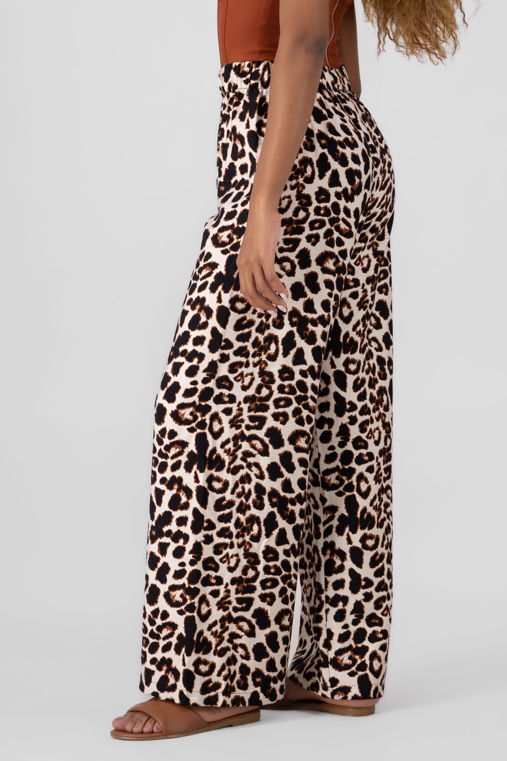 Pantalon fluido animal print CAFE COMBO