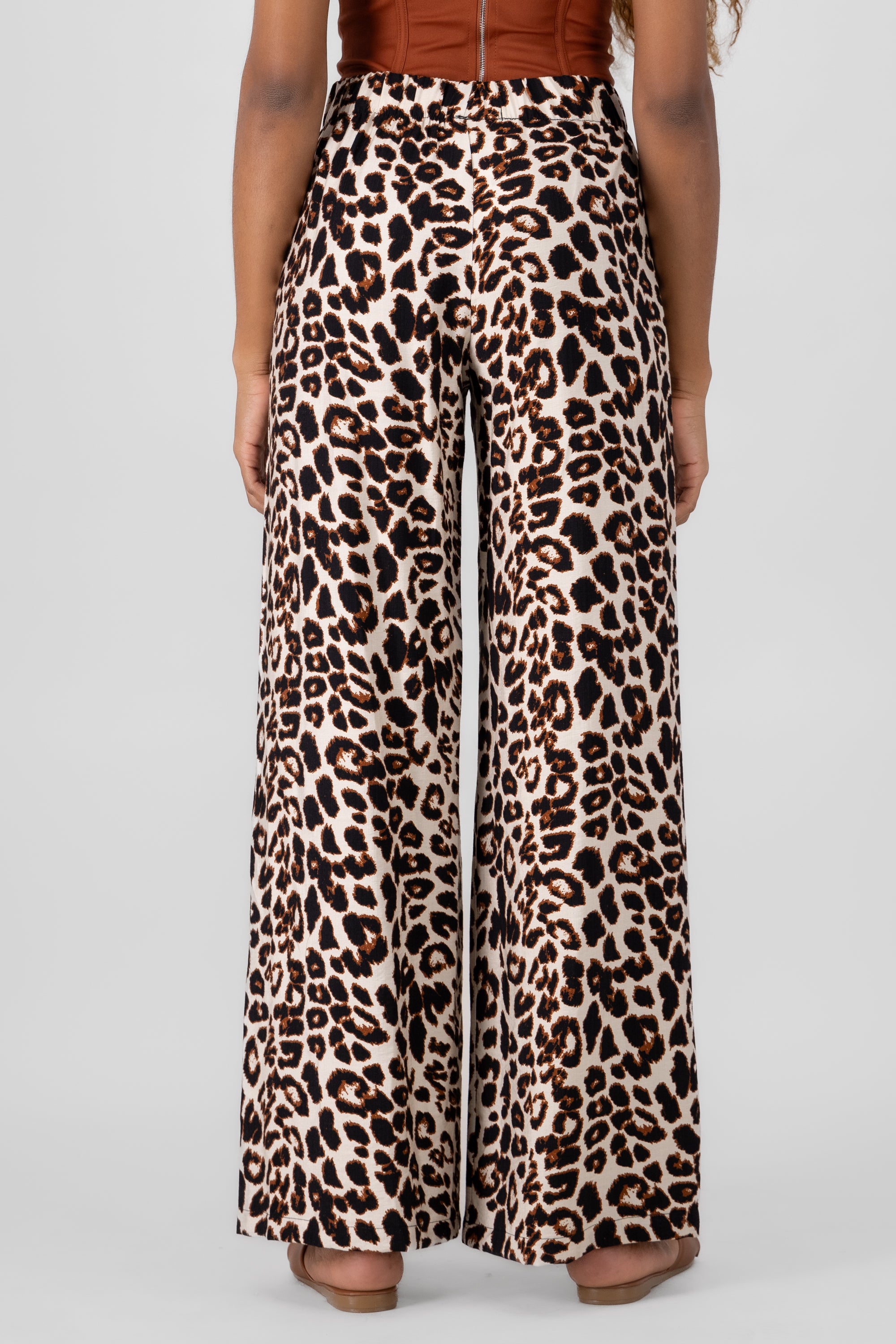 Pantalon fluido animal print CAFE COMBO