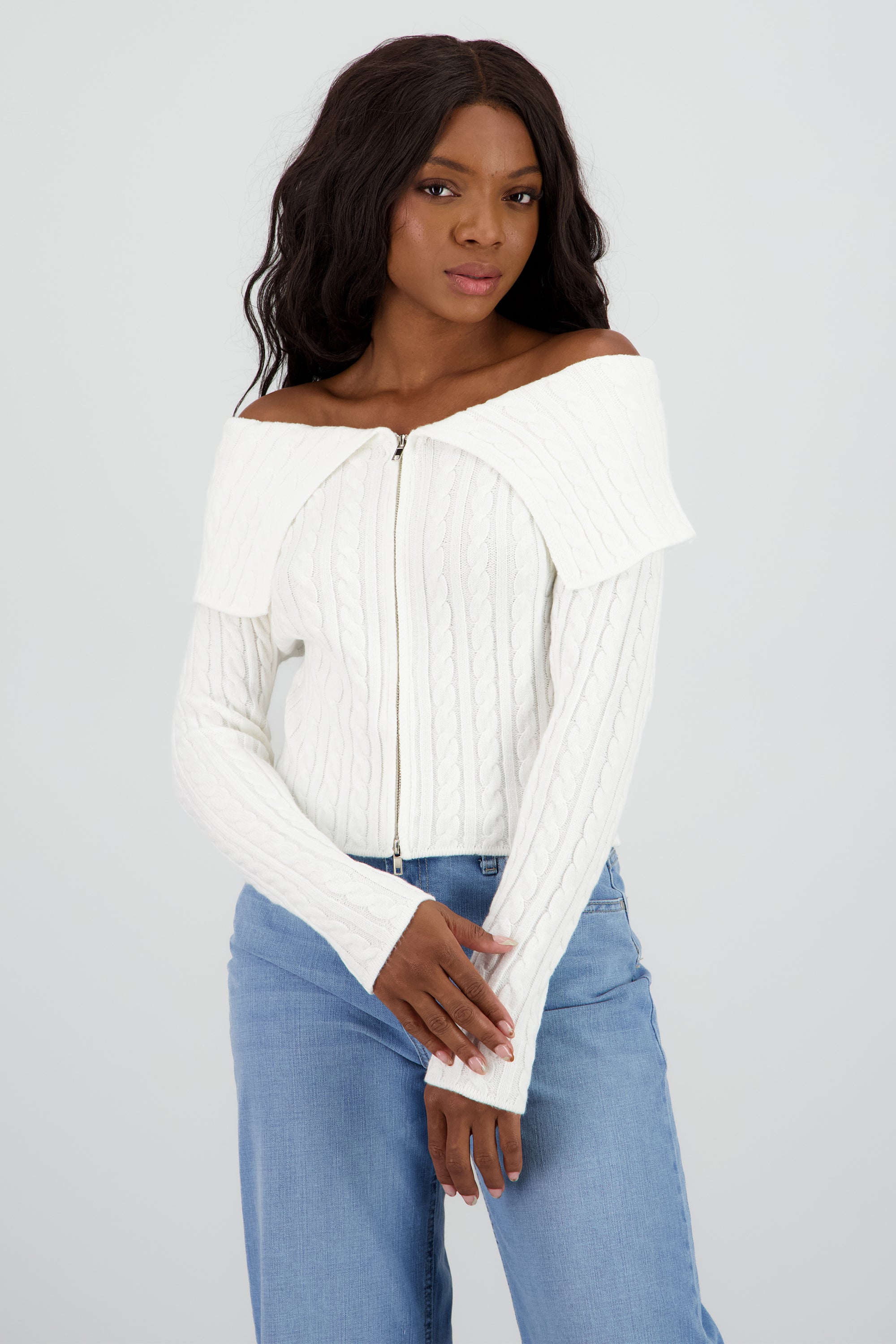 Cardigan hombros caidos sueter