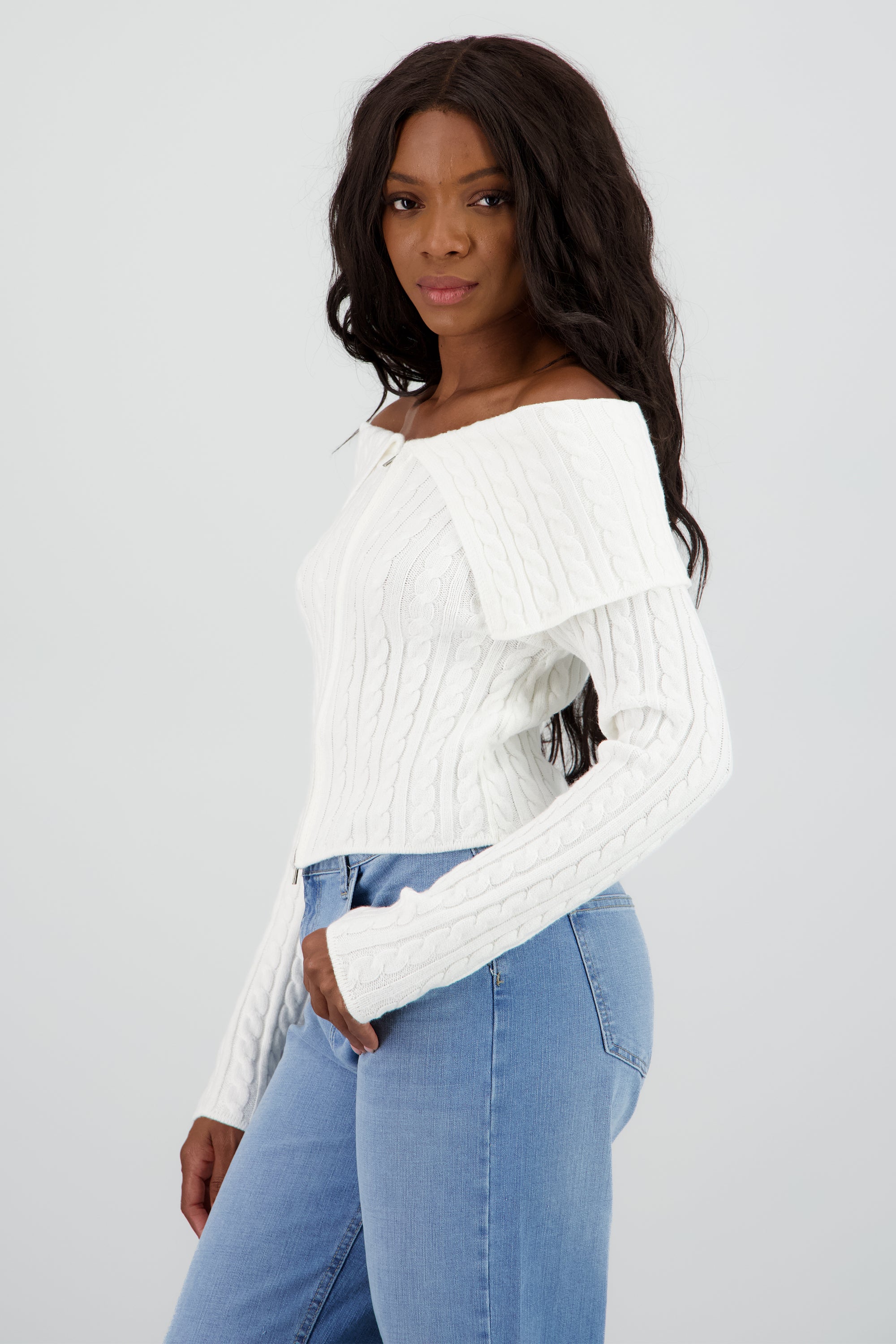Cardigan hombros caidos sueter