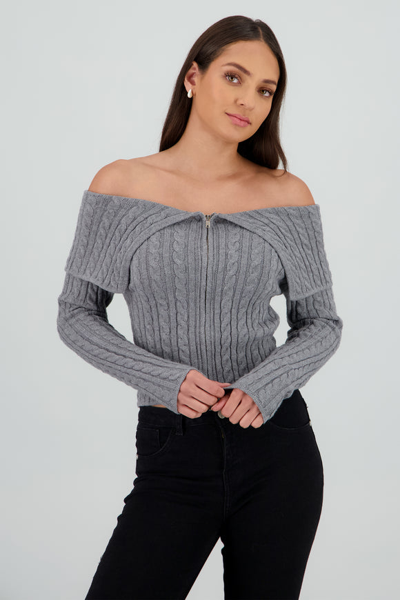 Cardigan hombros caidos sueter