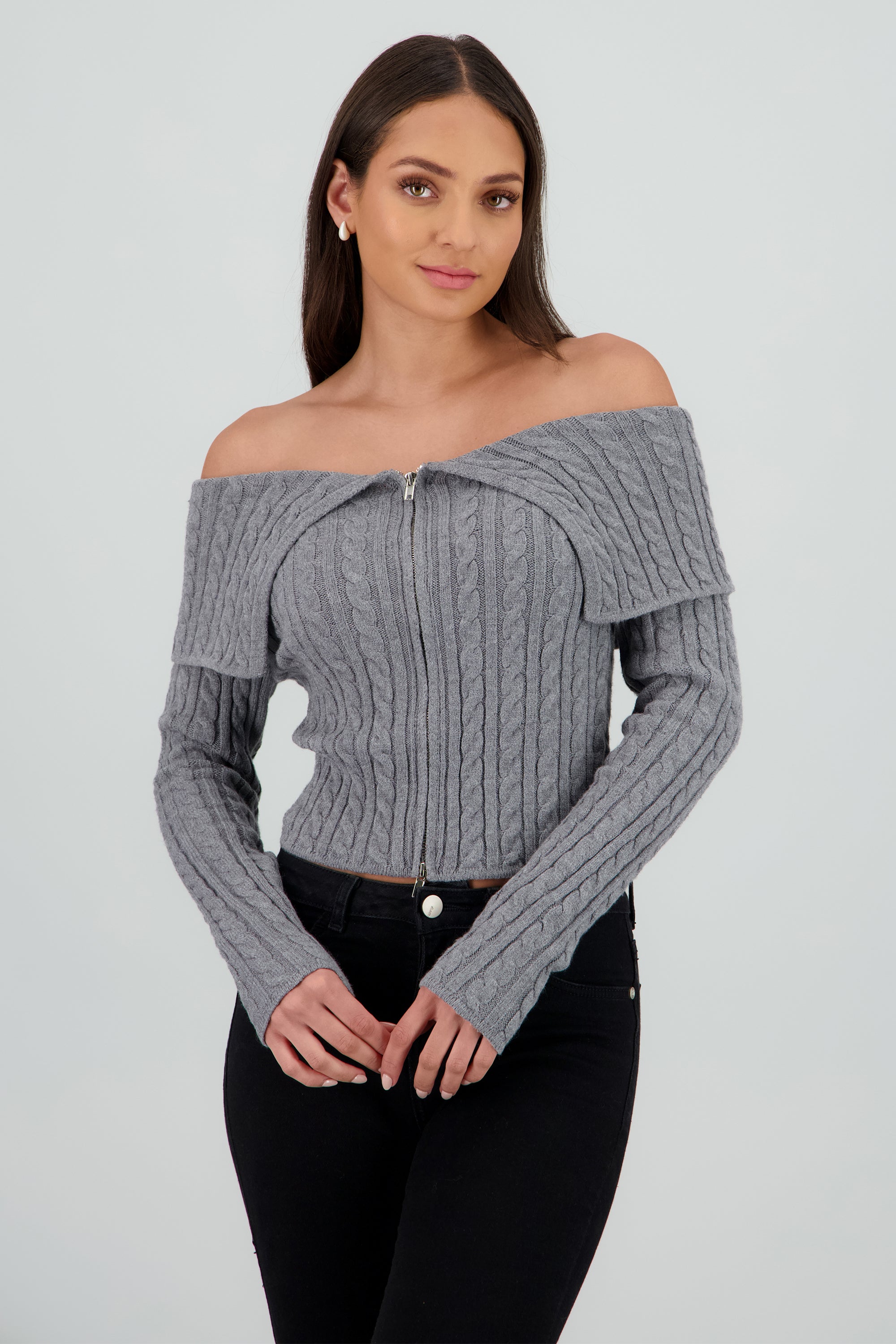 Cardigan hombros caidos sueter