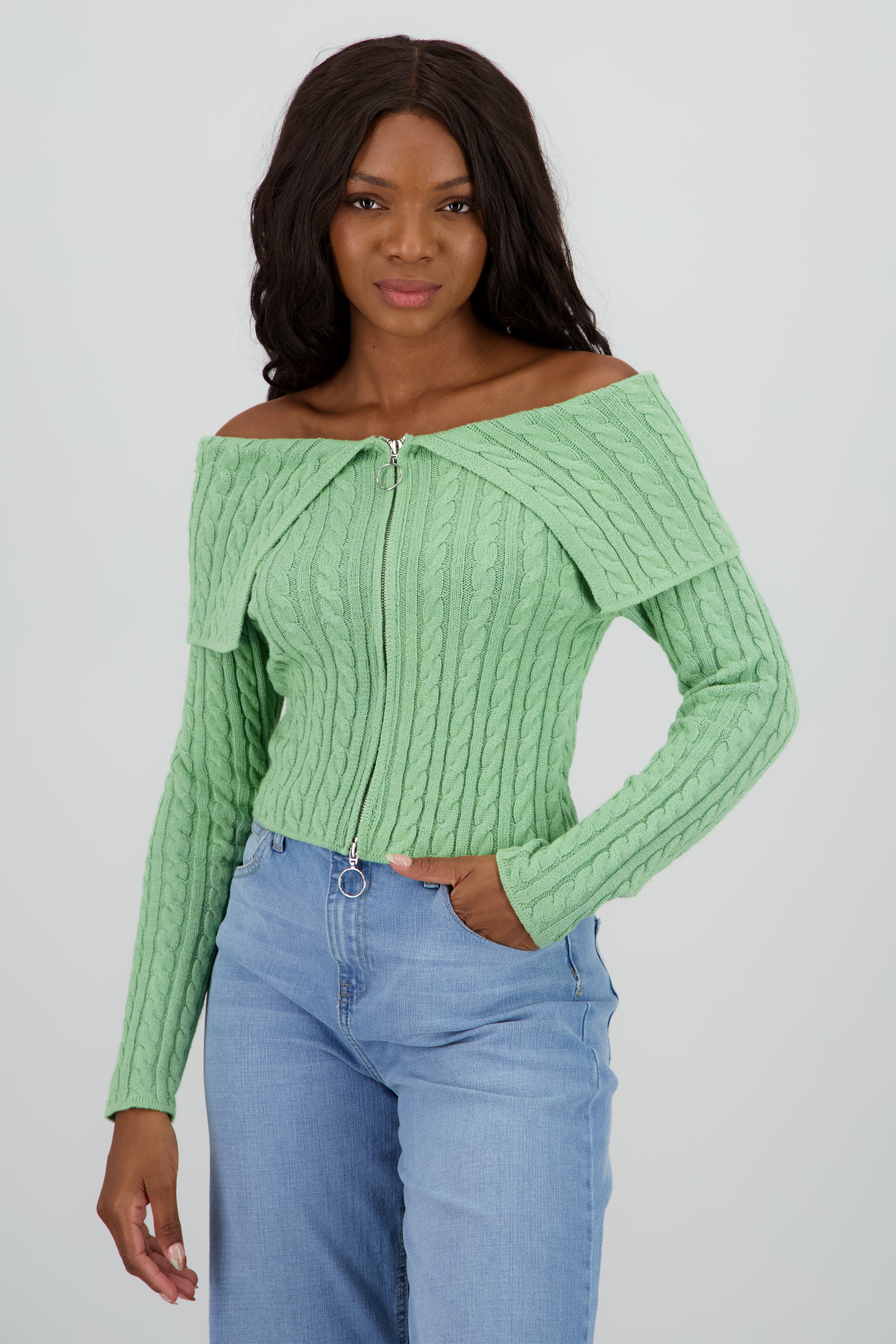Cardigan hombros caidos sueter SAGE