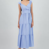 Vestido maxi con olanes