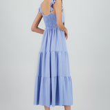 Vestido maxi con olanes