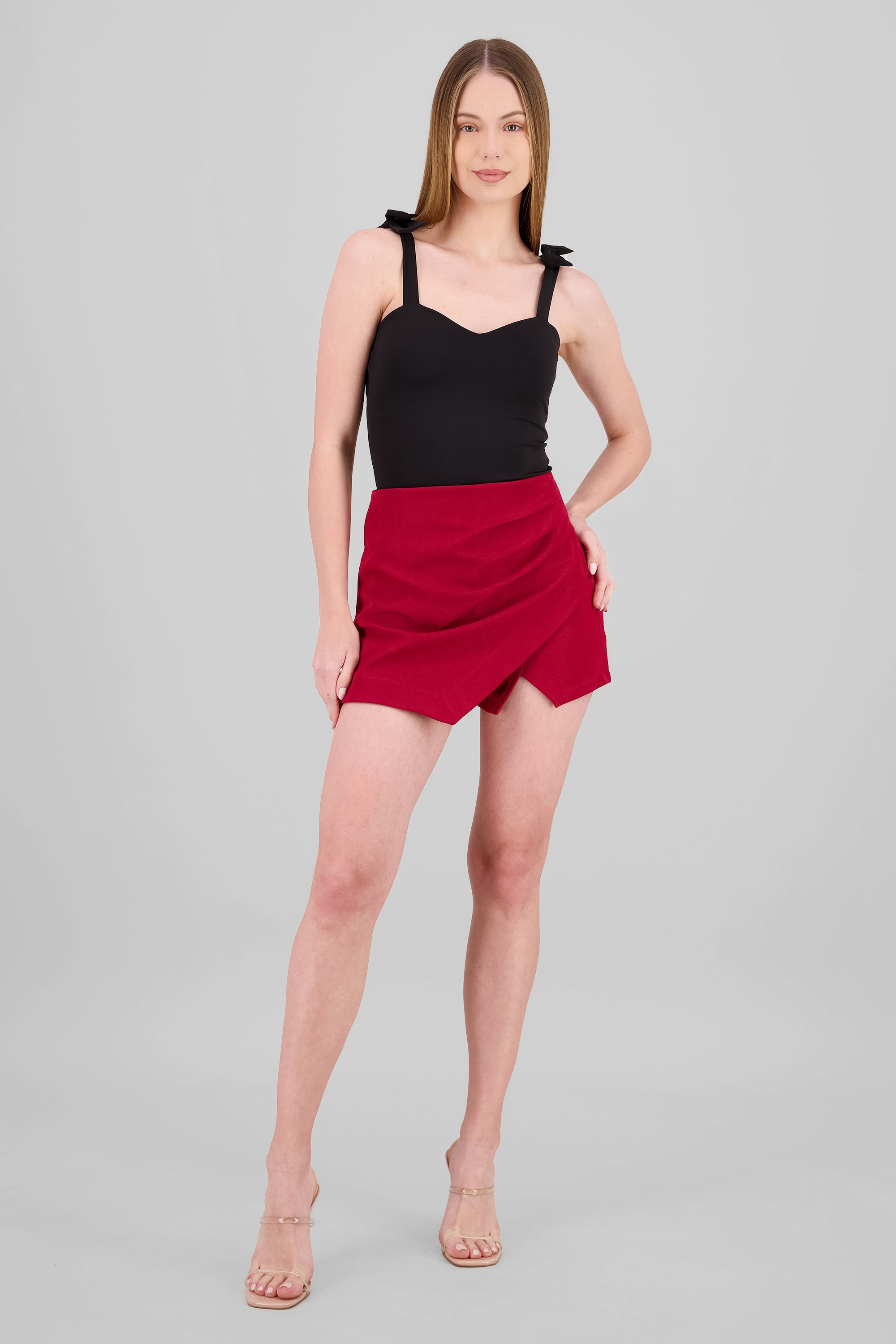 Falda short corte asimetrico pret ancha hypsters ROJO