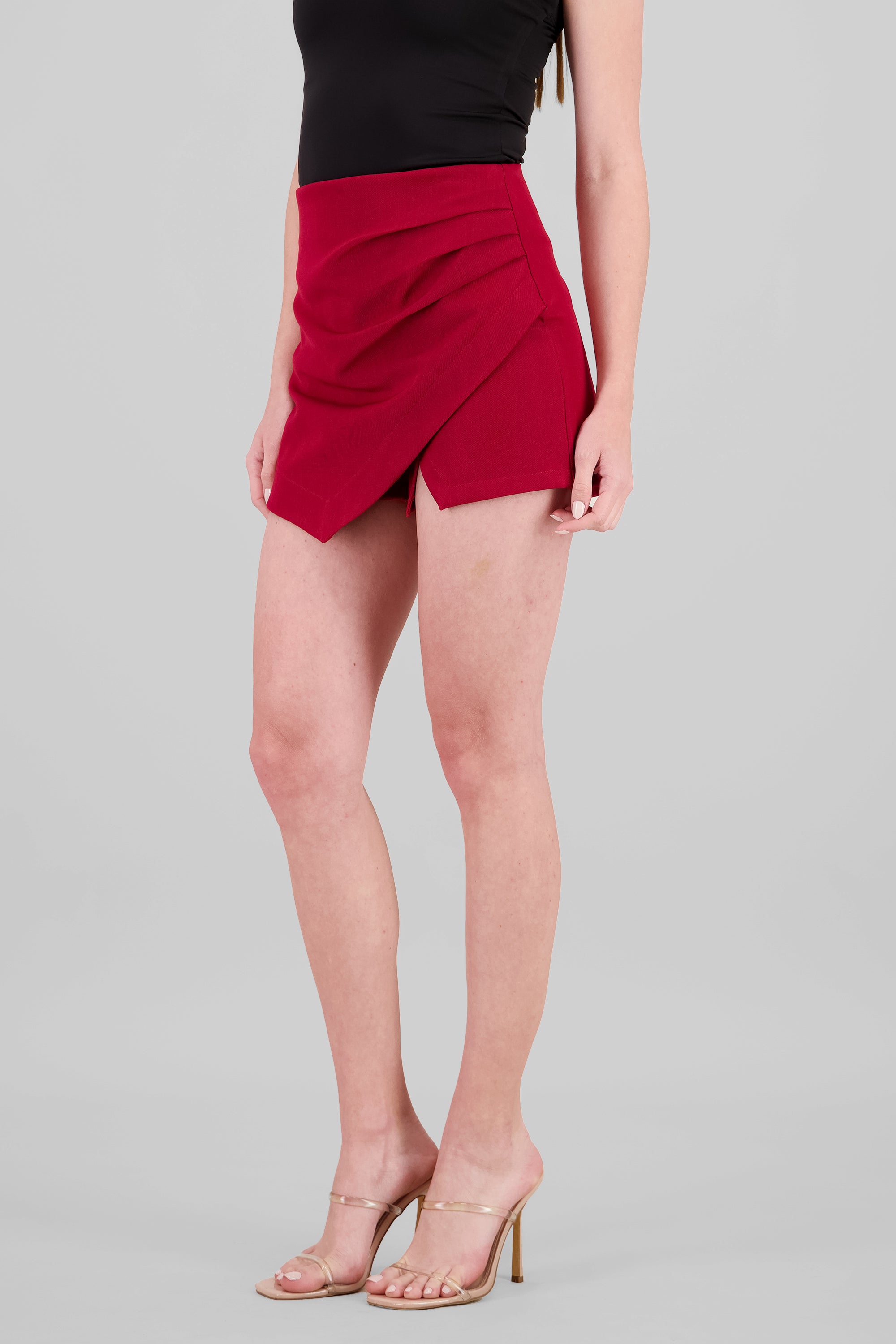 Falda short corte asimetrico pret ancha hypsters ROJO