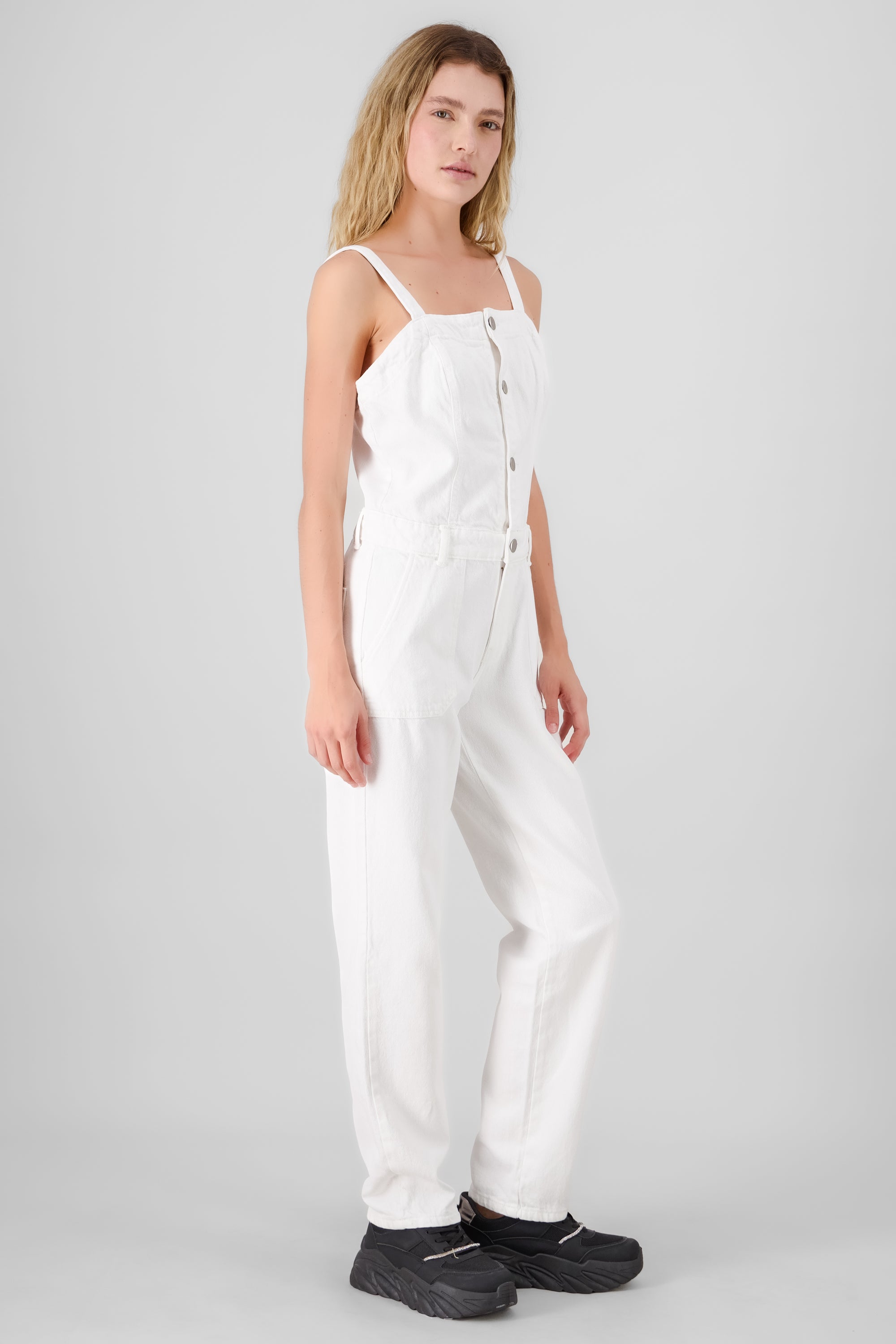 Overall straight con tirantes BLANCO