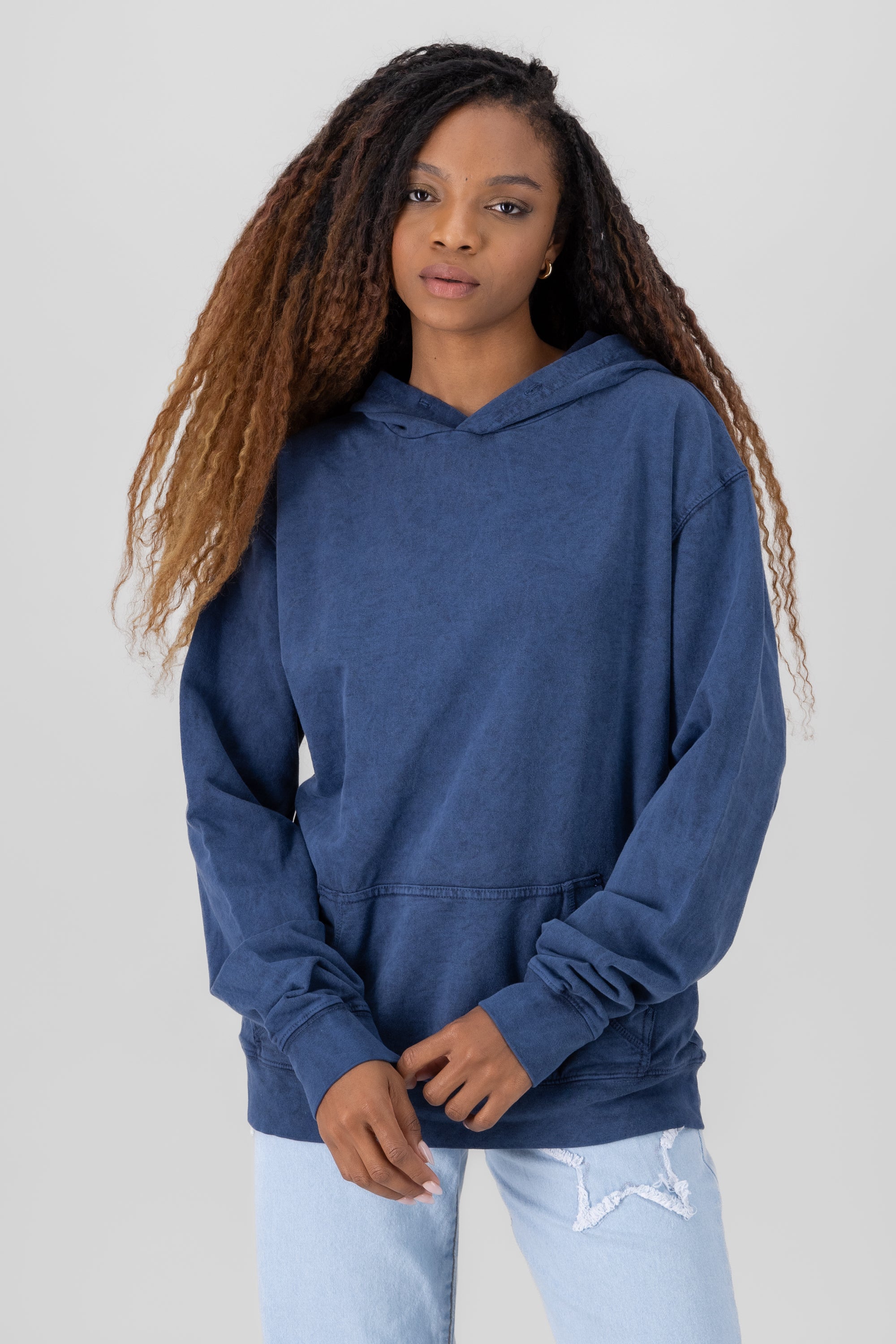 Sudadera efecto desgaste INDIGO