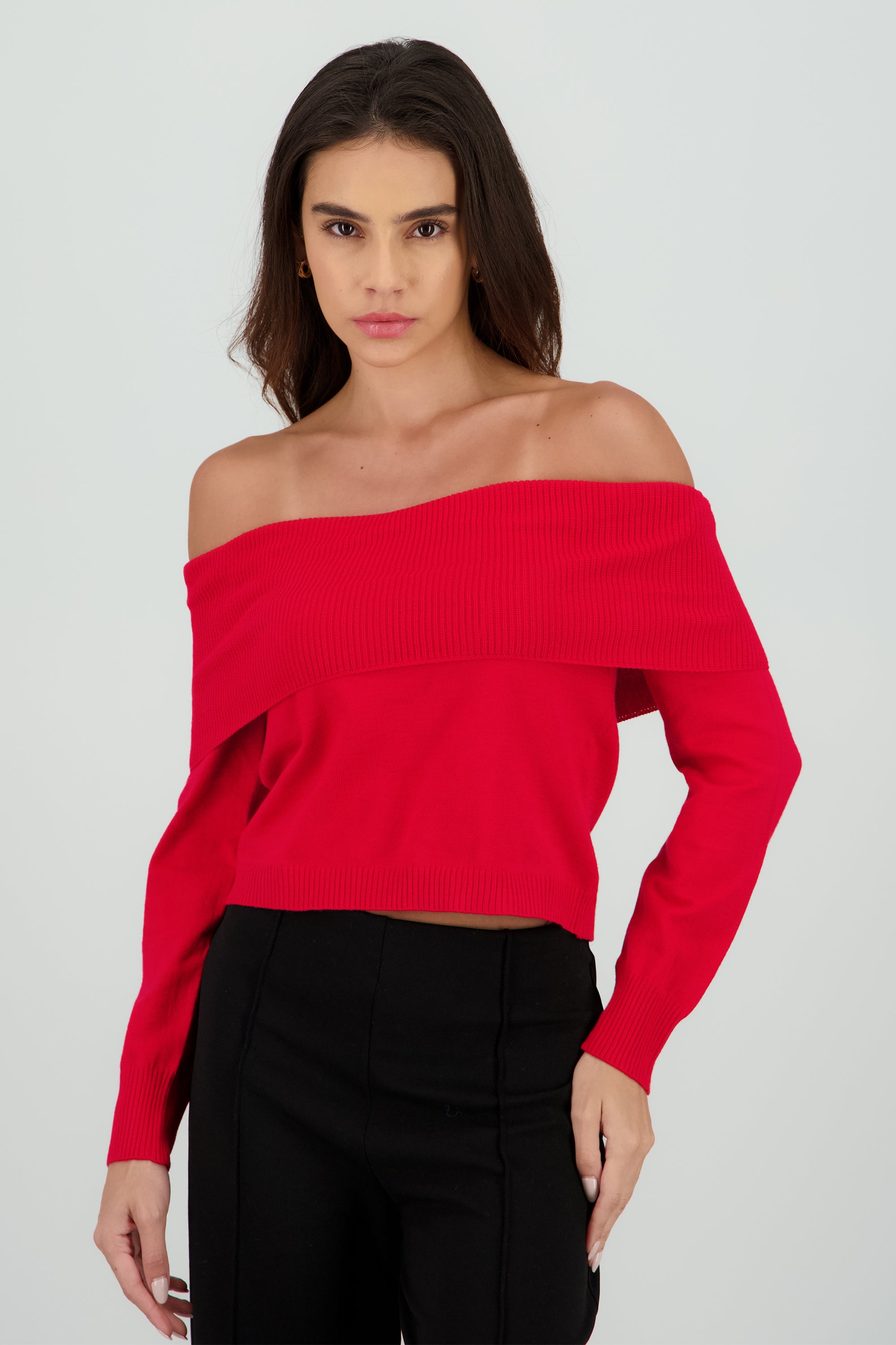 Sueter sin hombros ROJO