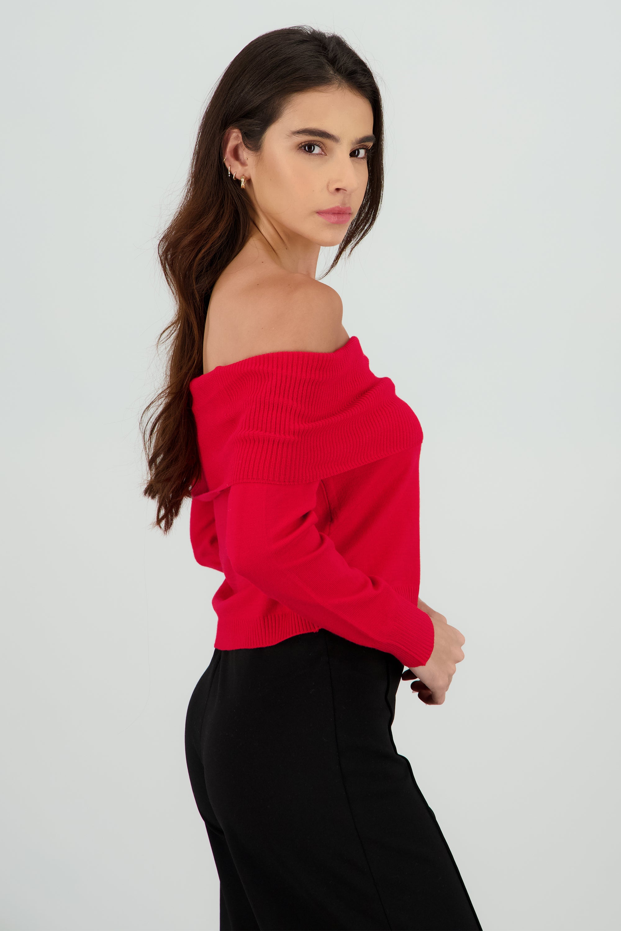 Sueter sin hombros ROJO