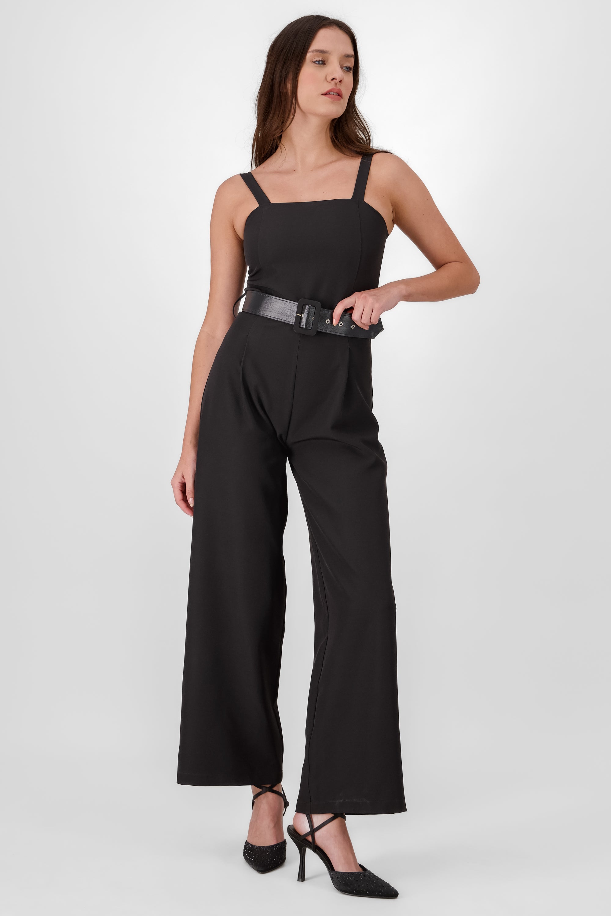 Jumpsuit con tirantes y cinturón Hypsters NEGRO