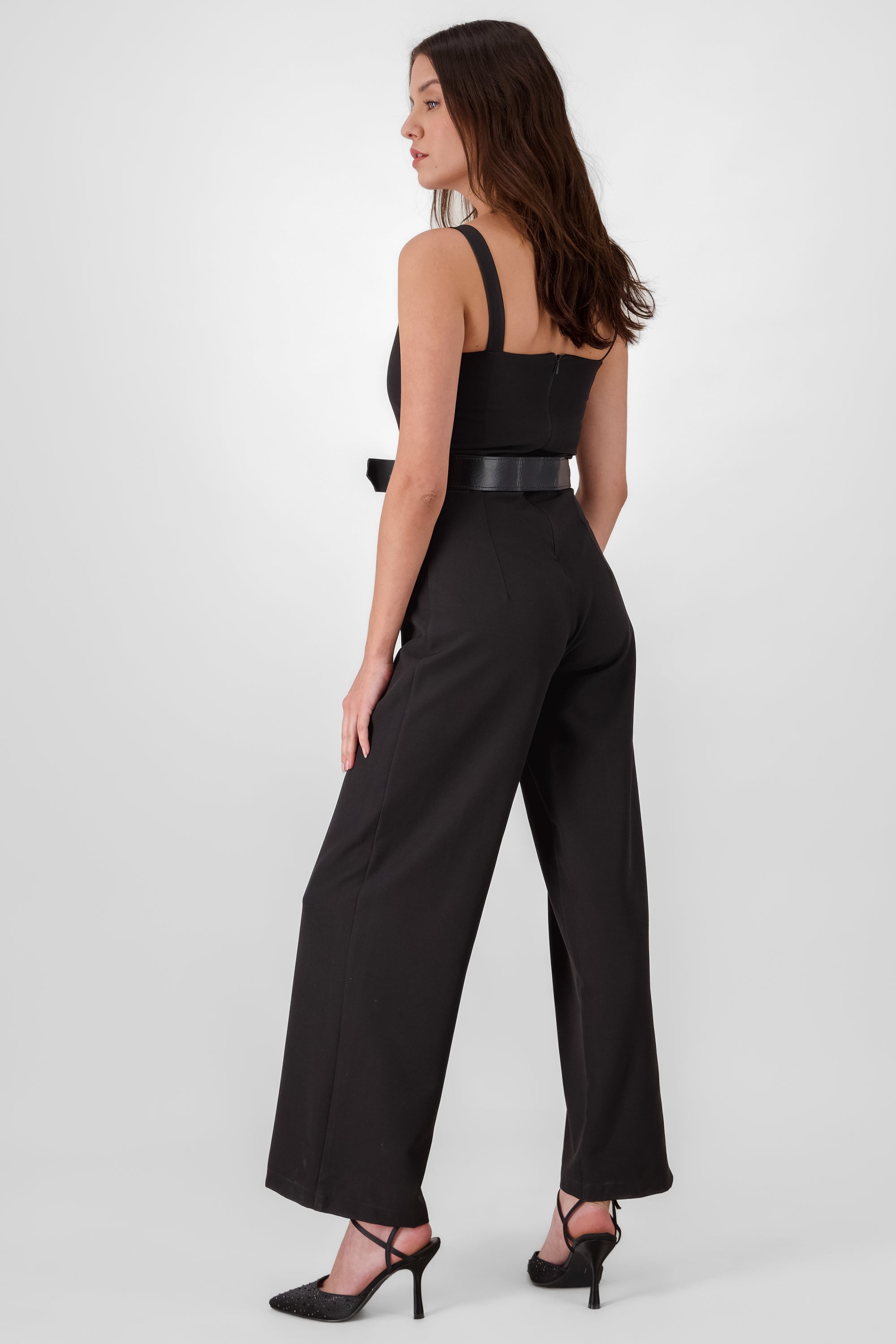 Jumpsuit con tirantes y cinturón Hypsters NEGRO