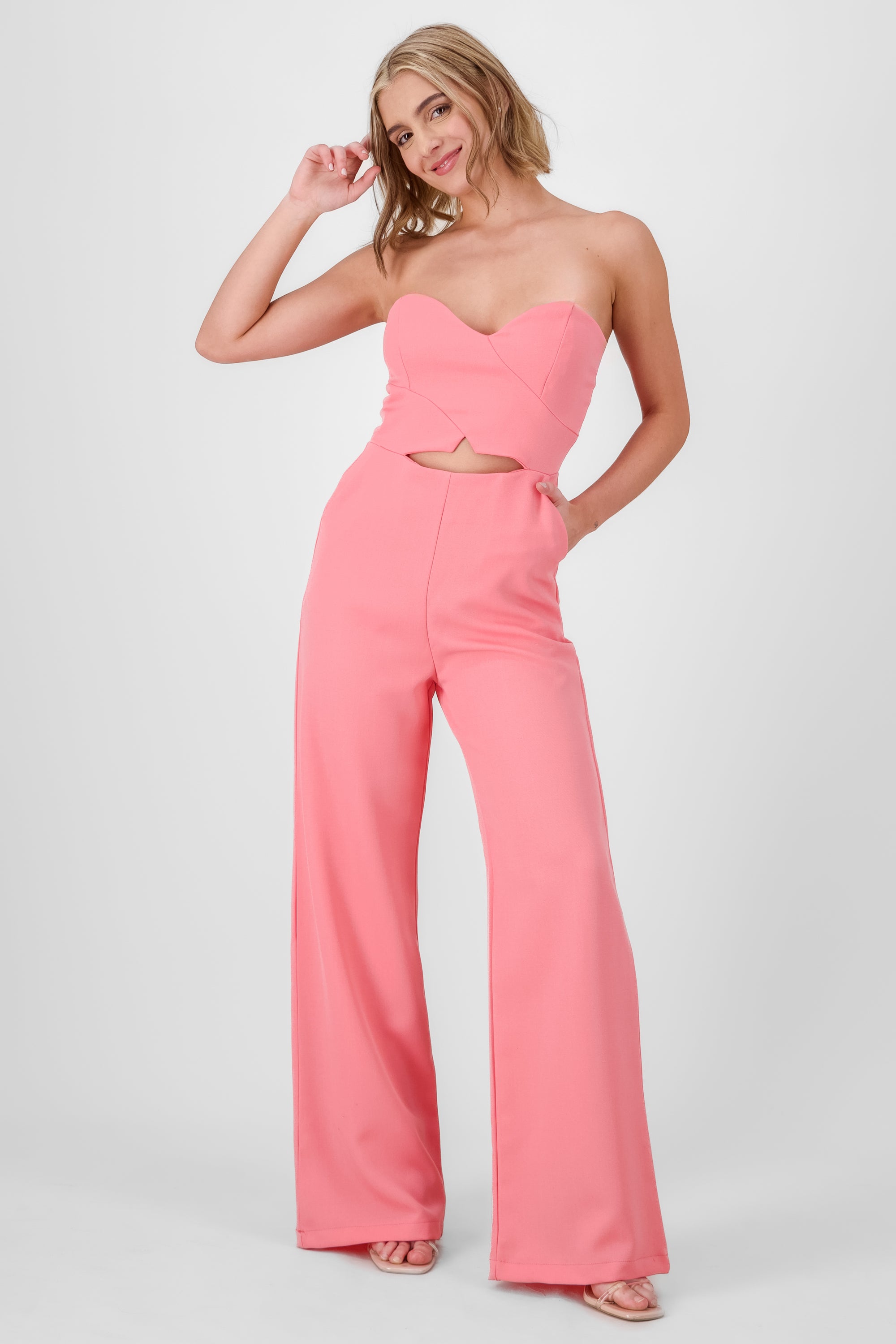 Jumpsuit strapless cierre espalda ROSA