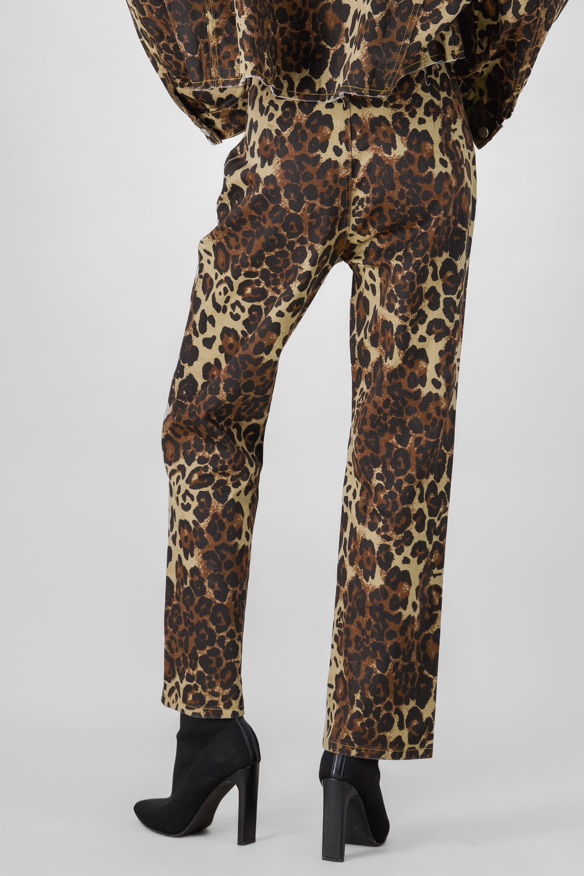 Pantalon denim animal print CAFE COMBO