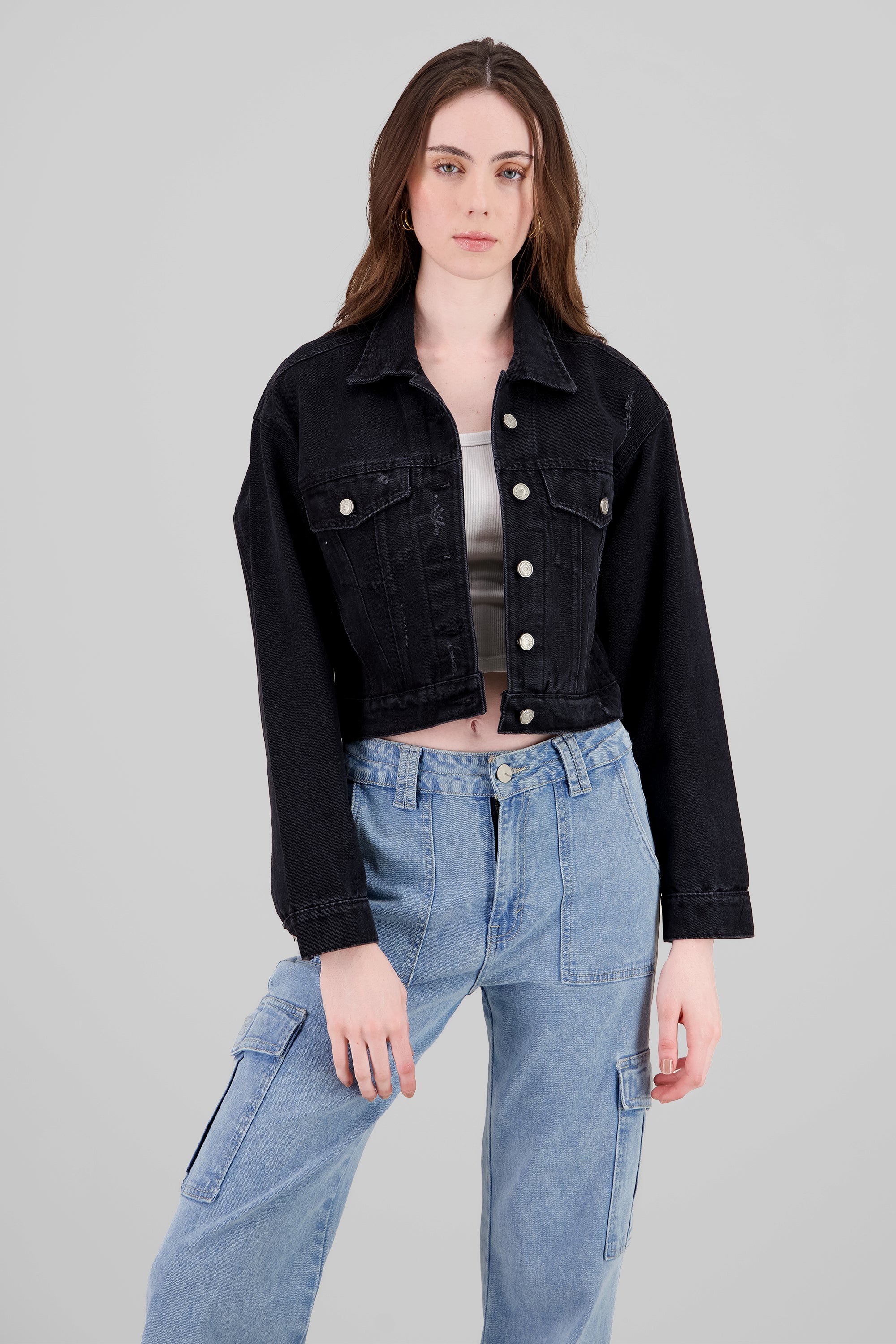 Trucker jacket oversize NEGRO