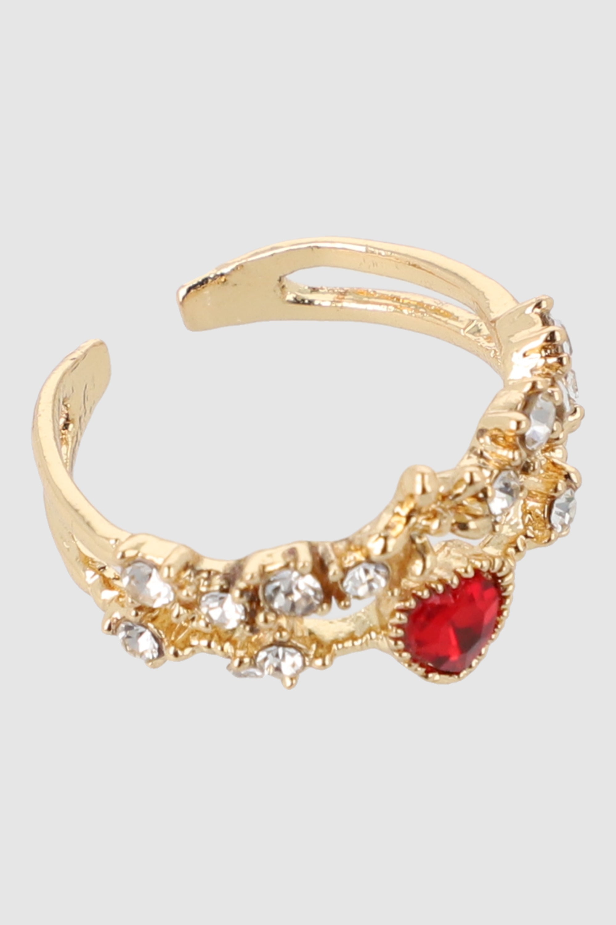 Anillo 2l corazón brillos ROJO