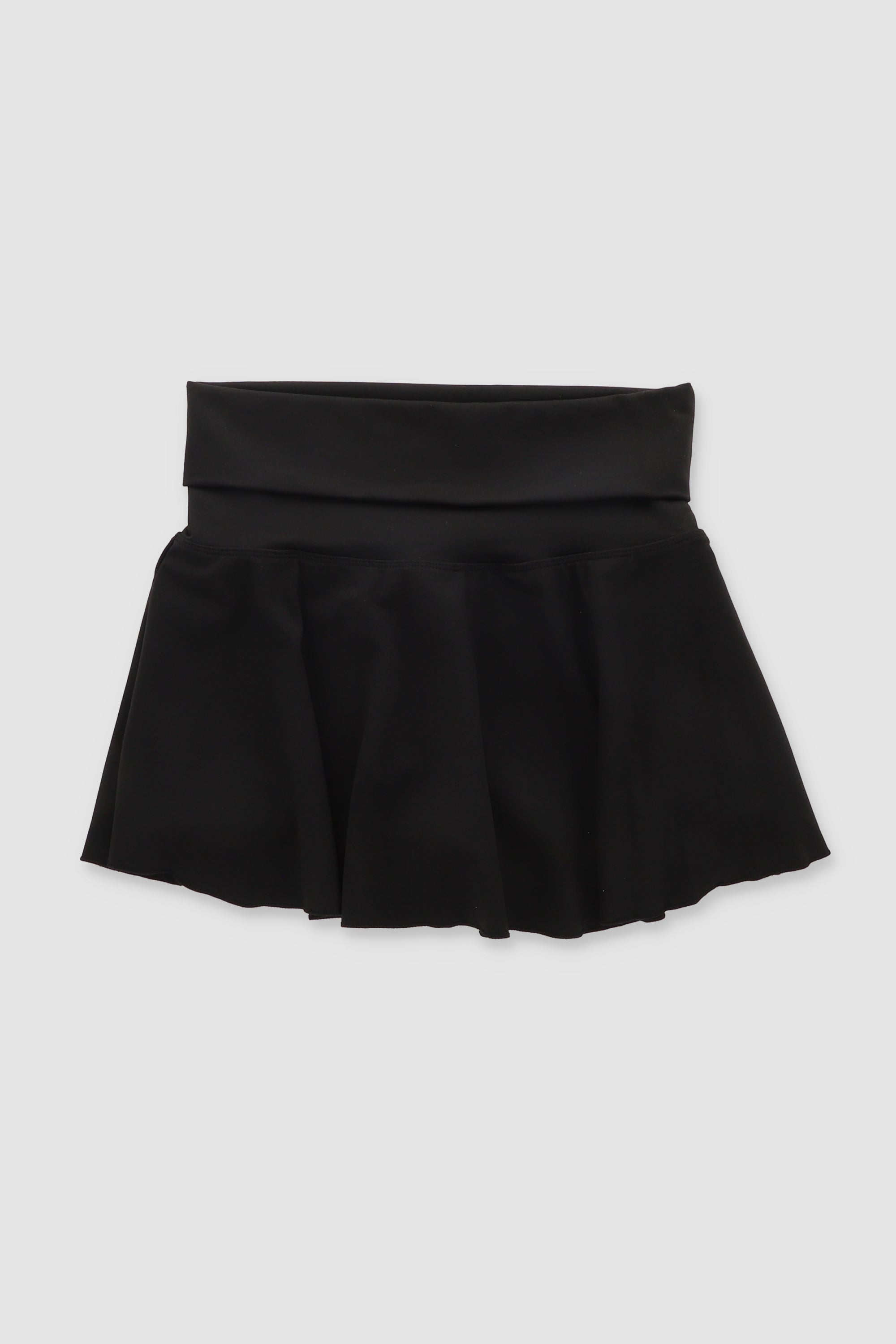 Falda mini con pretina ancha lisa NEGRO