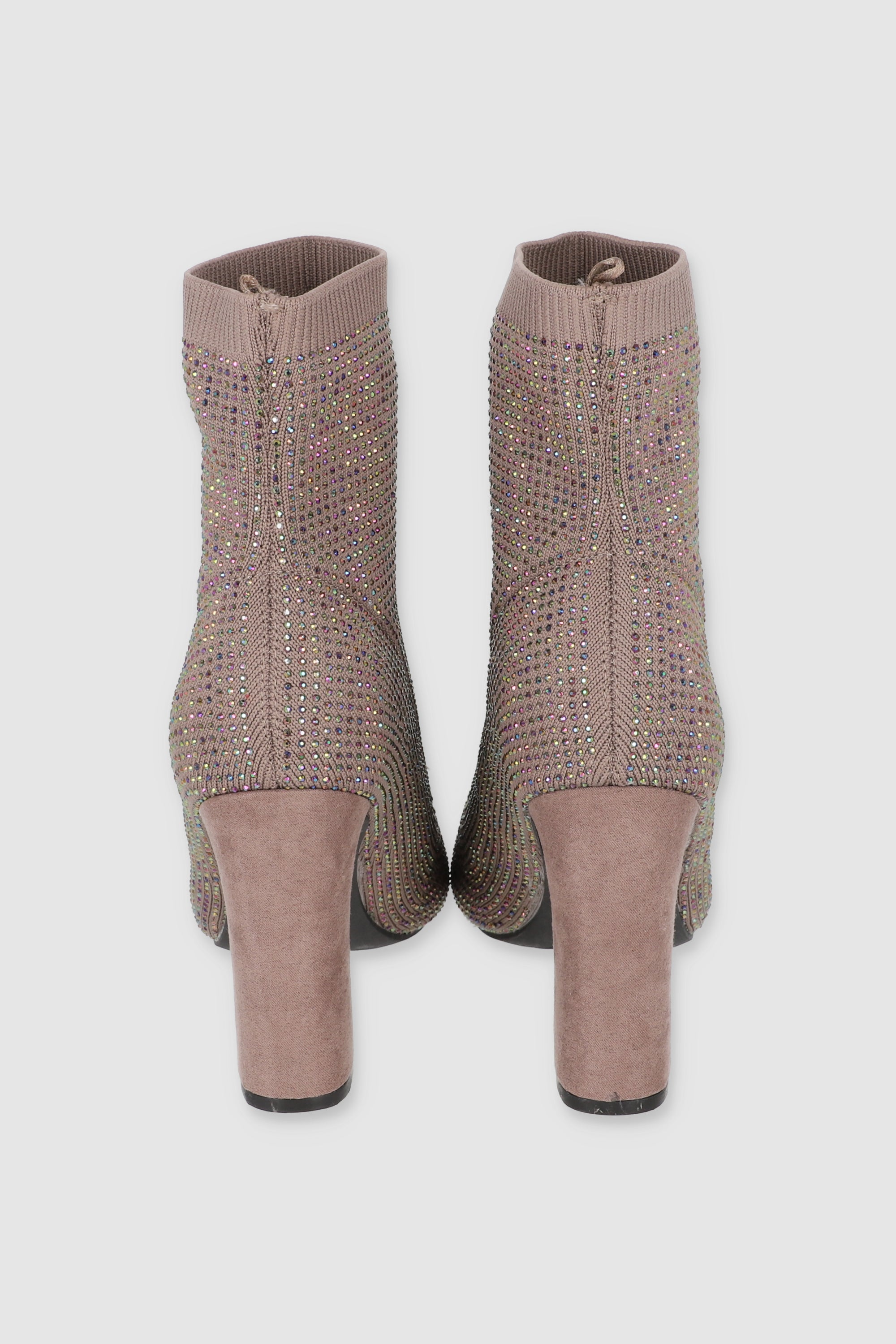 Botin calcetin multi brillos TAUPE