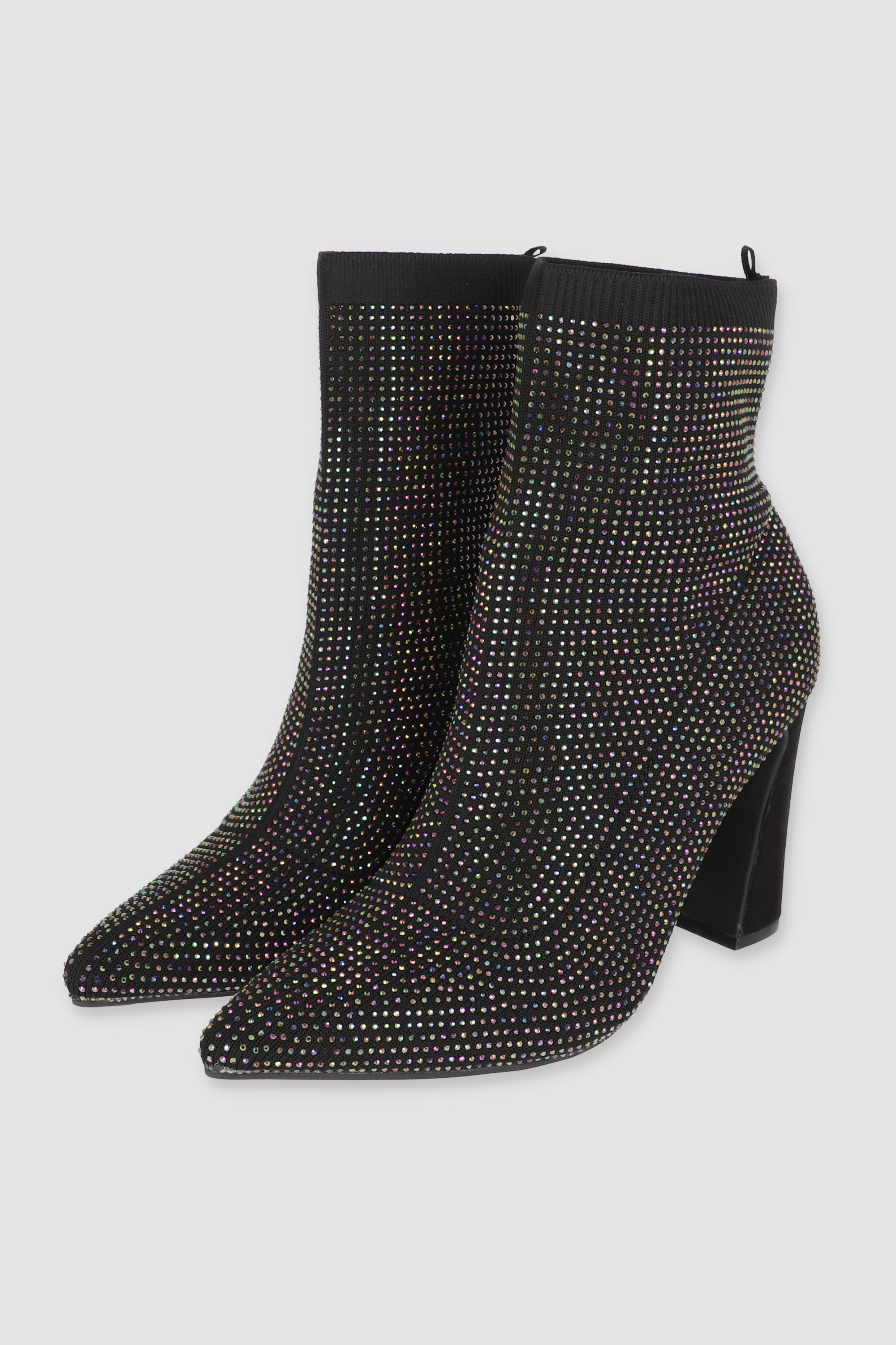 Botin calcetin multi brillos NEGRO