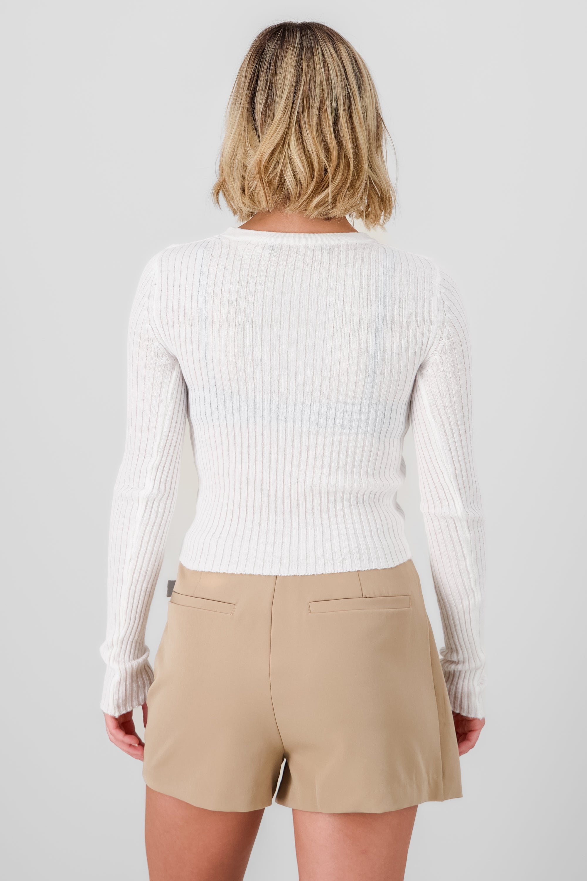 Sueter liso cropped BLANCO