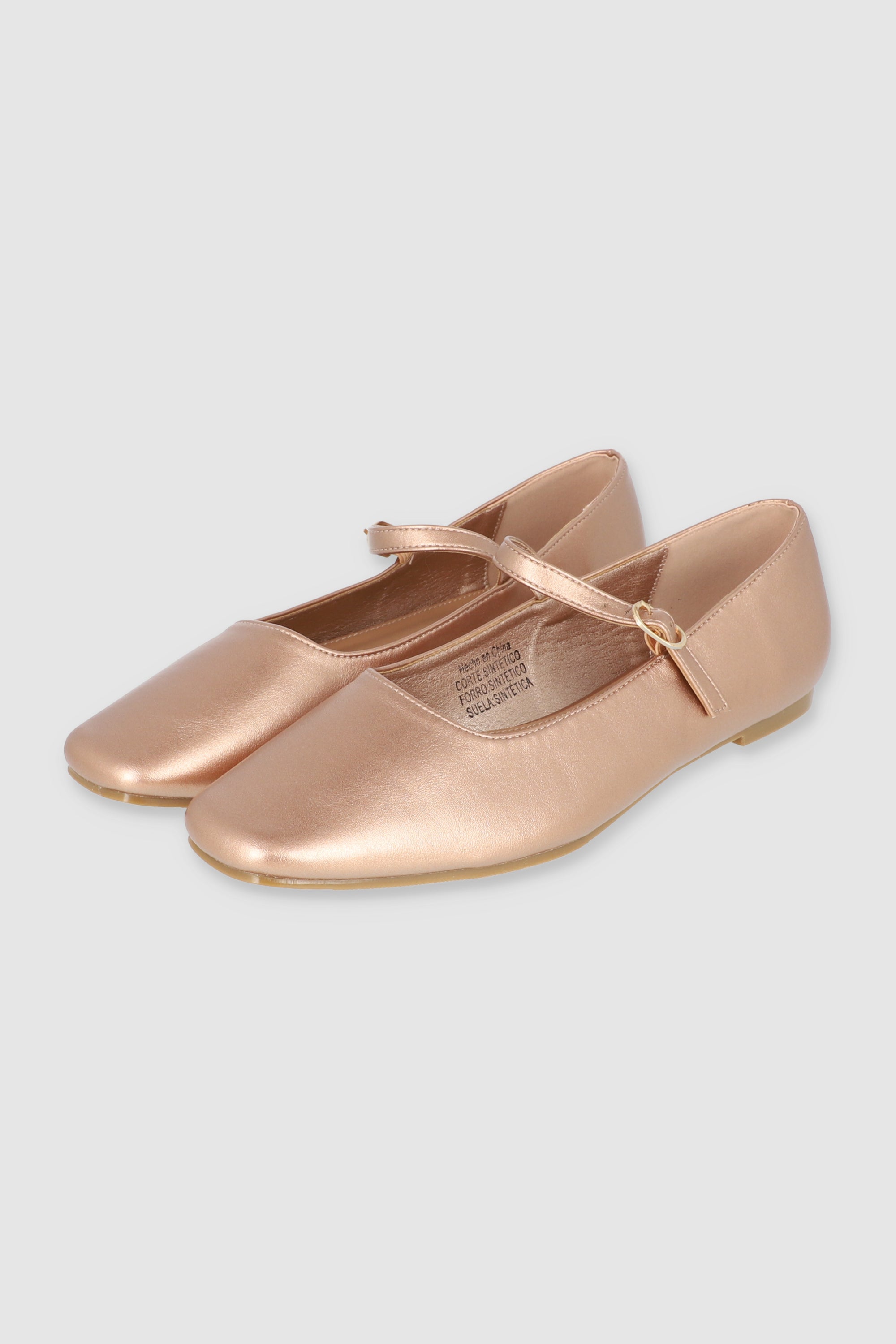 Flat mary jane metalica ORO ROSA