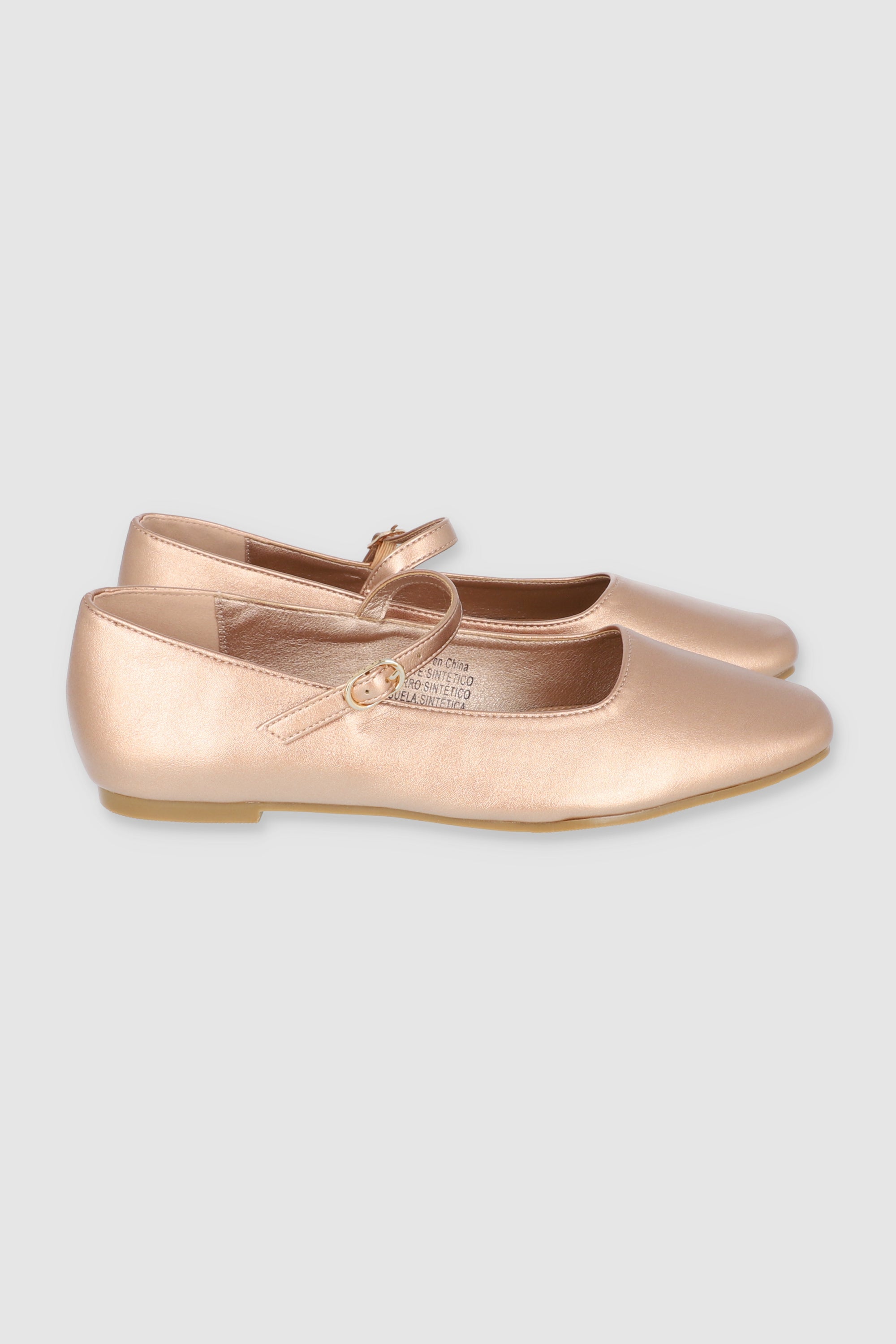 Flat mary jane metalica ORO ROSA