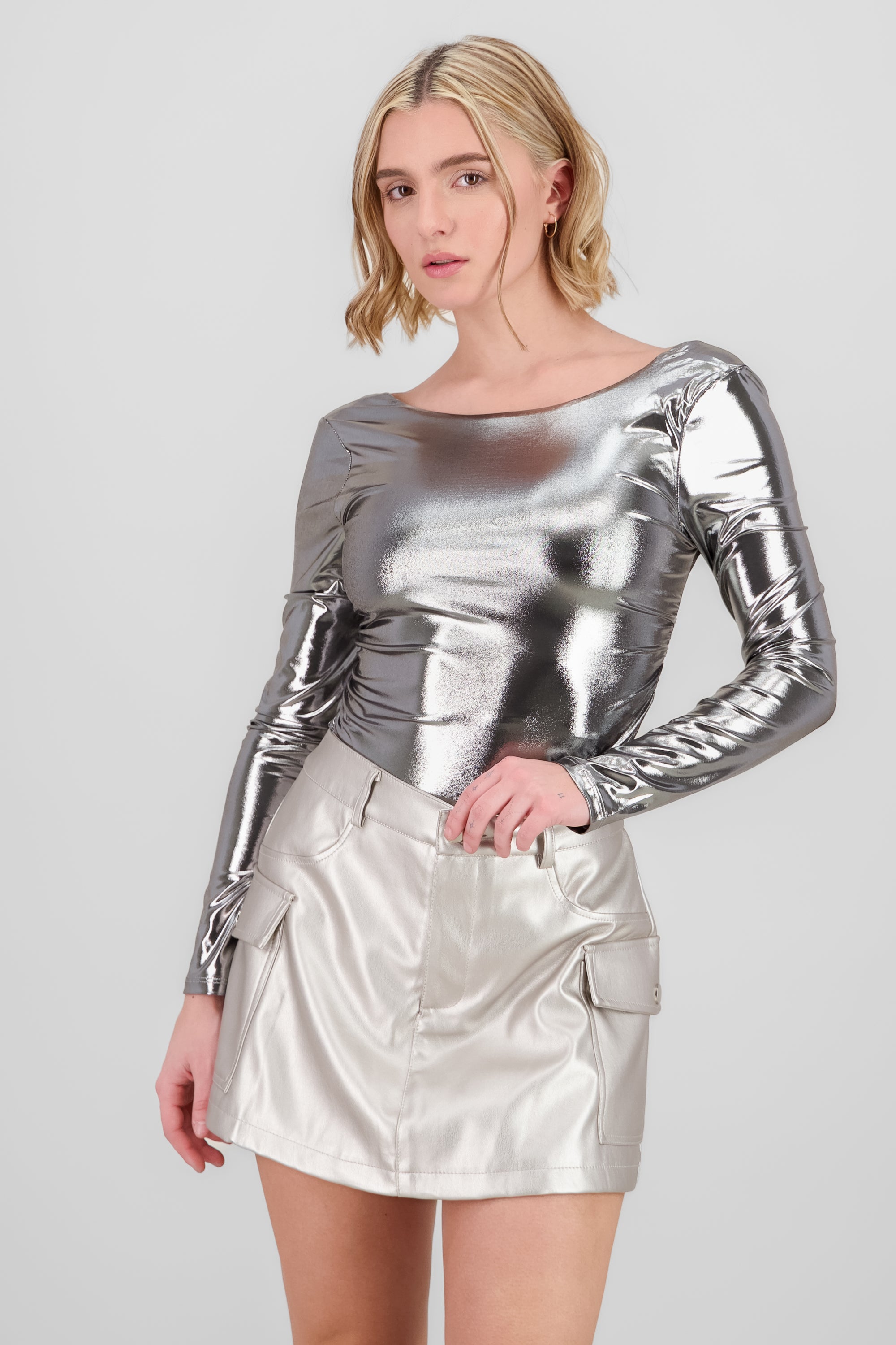 Bodysuit liso metalico PLATA