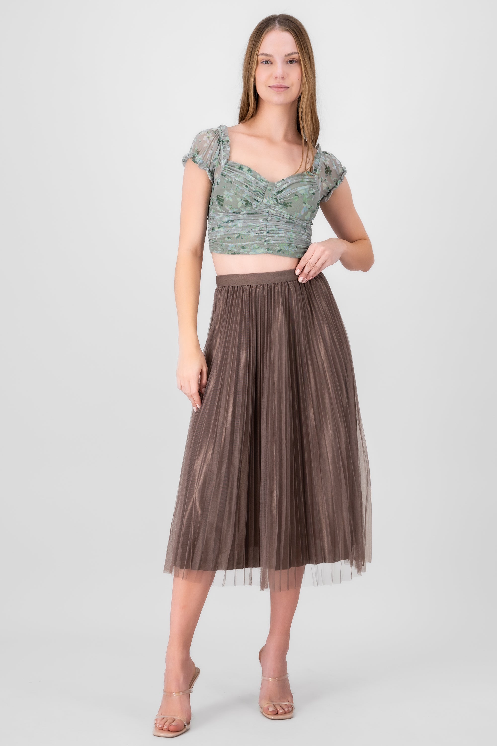 Falda midi de mesh CAFE