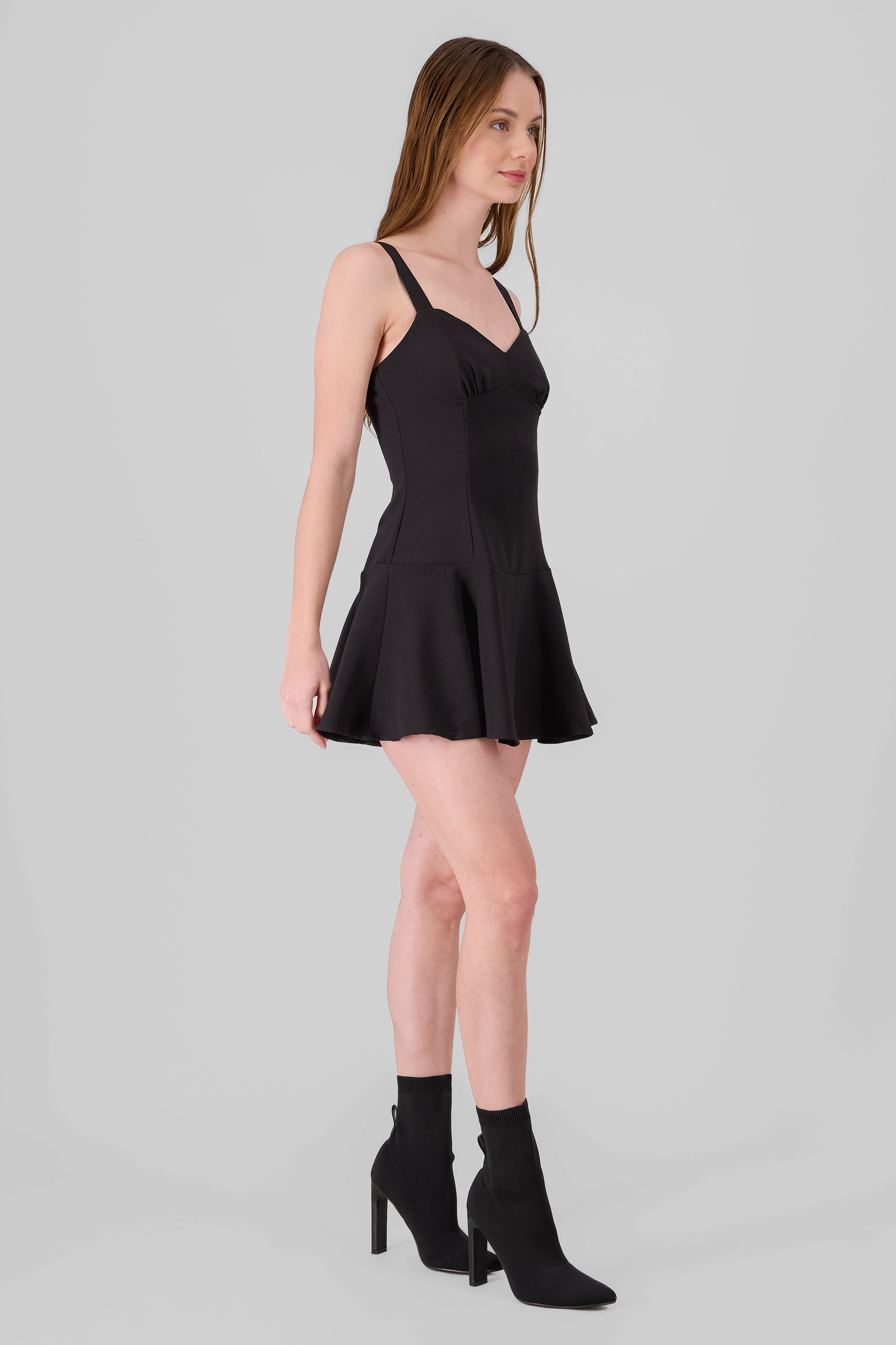 Vestido mini liso NEGRO