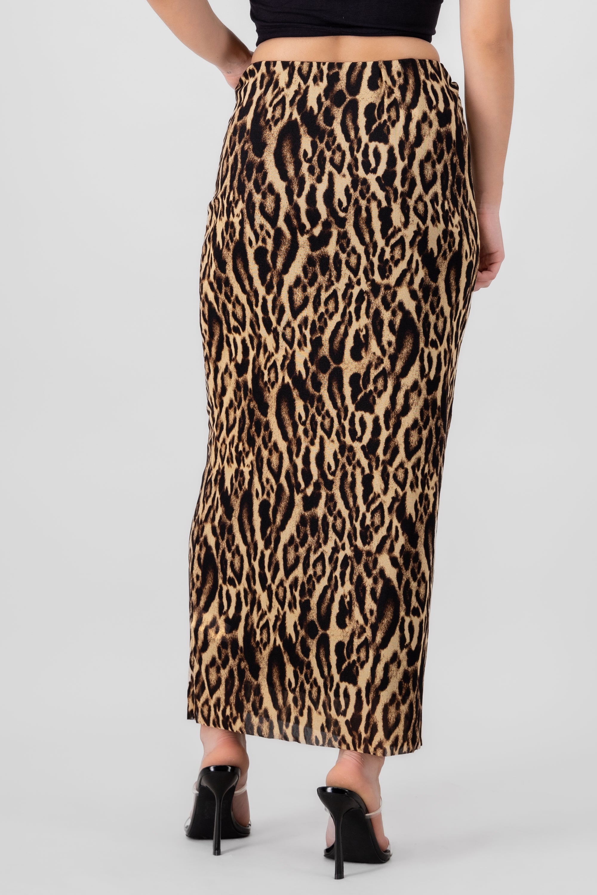 Falda midi estampado leopardo CAFE COMBO