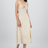Vestido midi estampado flores