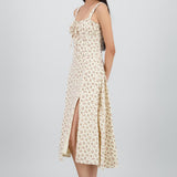 Vestido midi estampado flores
