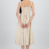 Vestido midi estampado flores