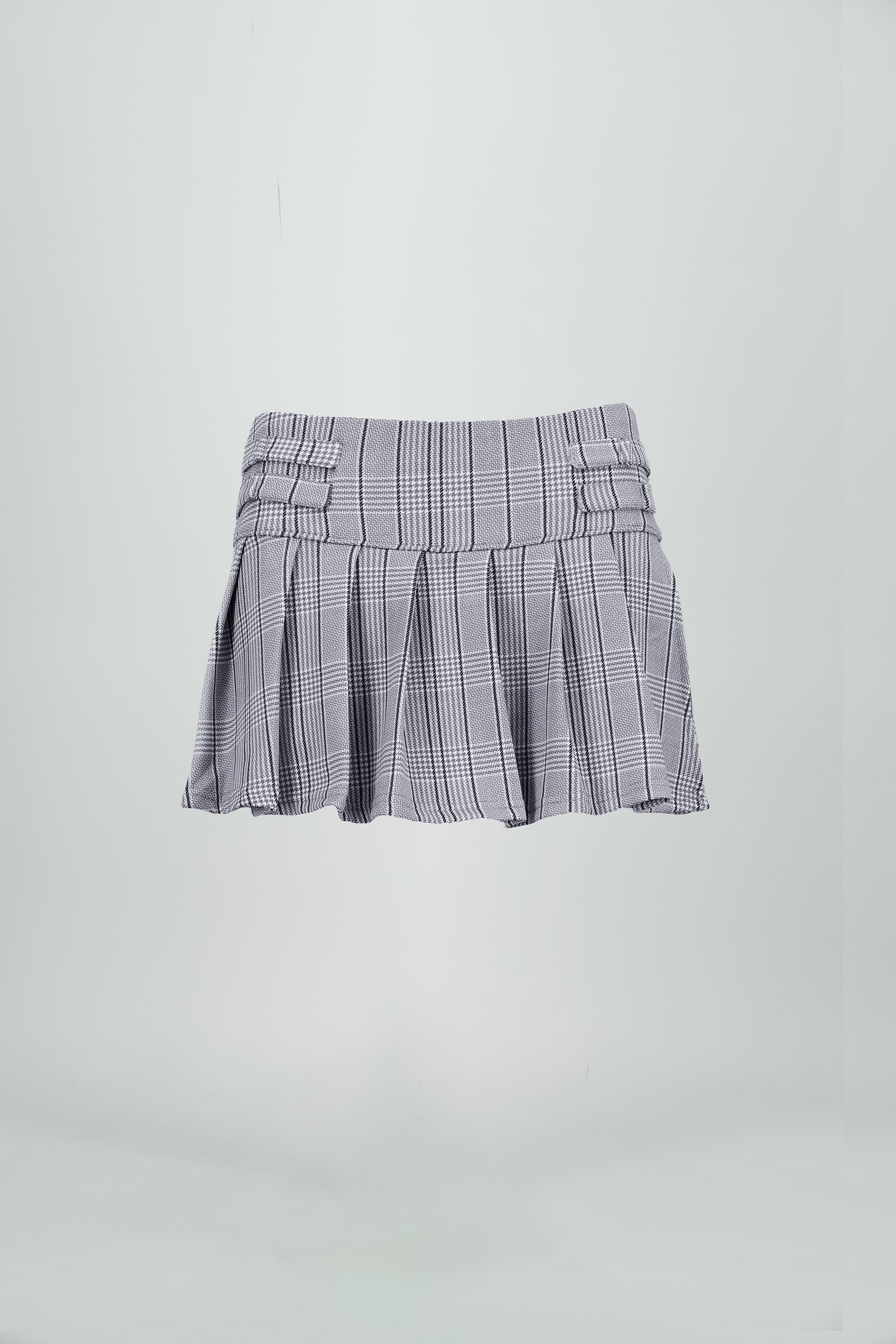 Falda mini tableada cuadros GRIS COMBO