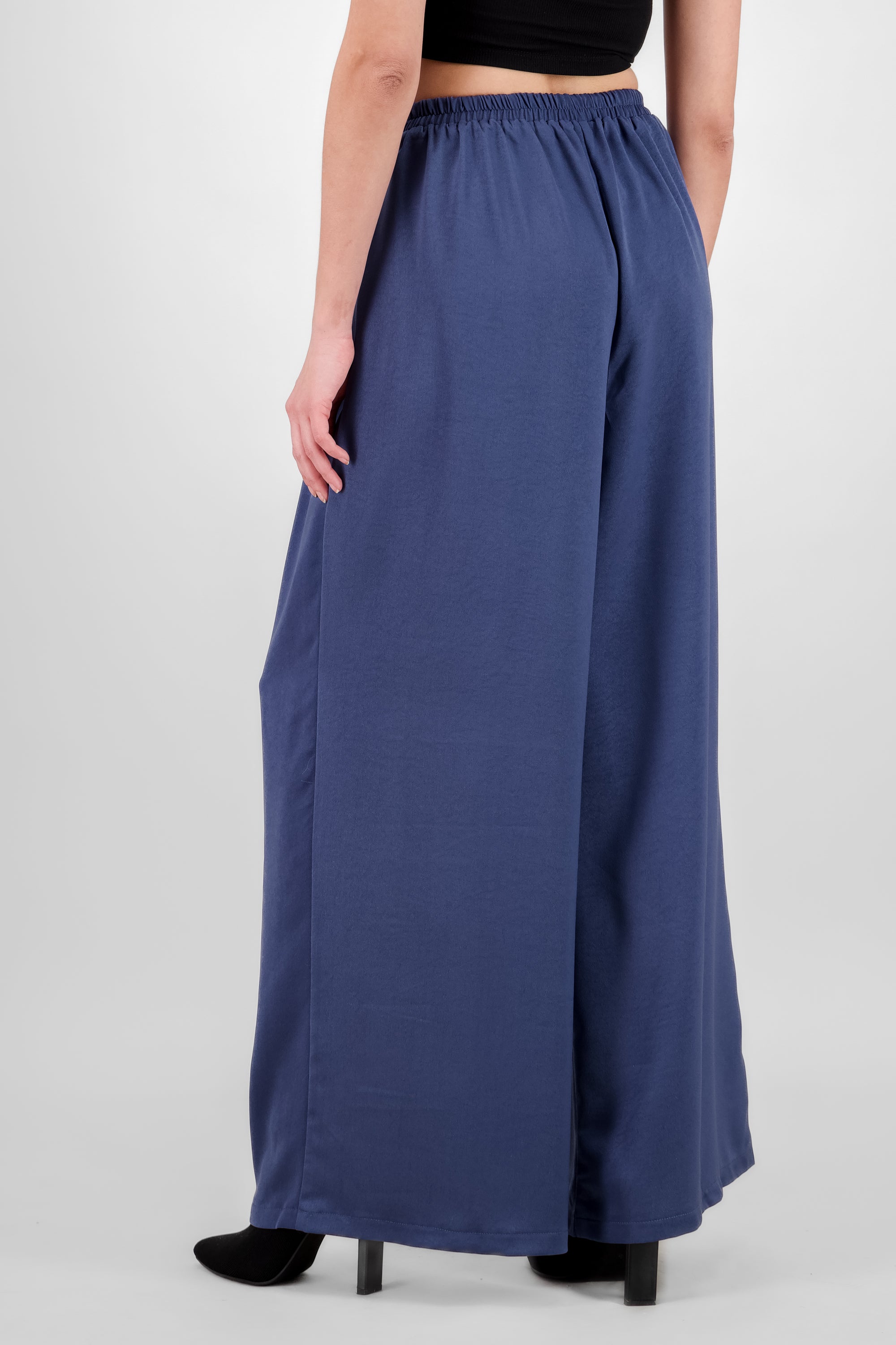 Pantalon wide leg satinado AZUL