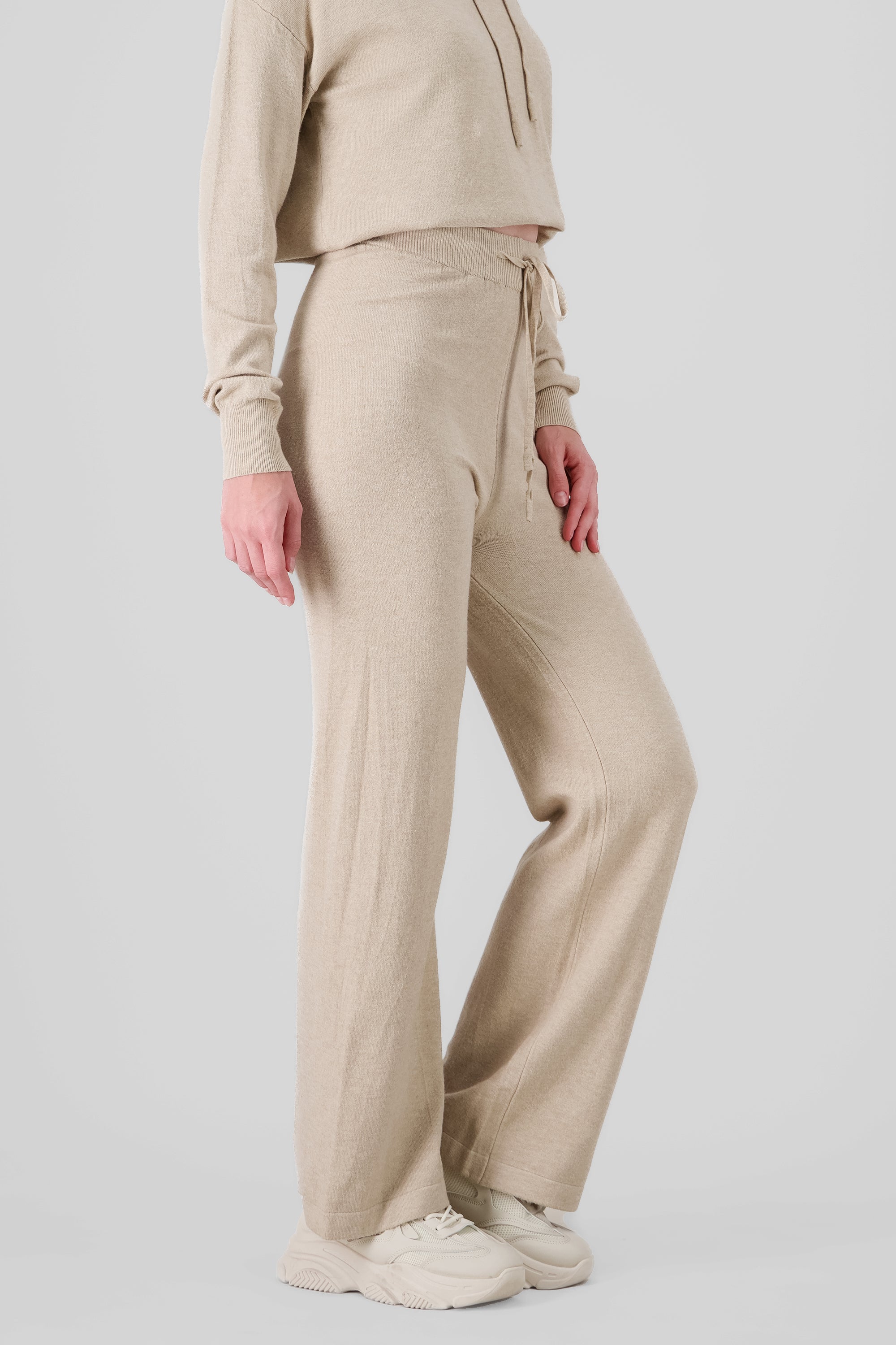 Pantalon tejido de punto BEIGE