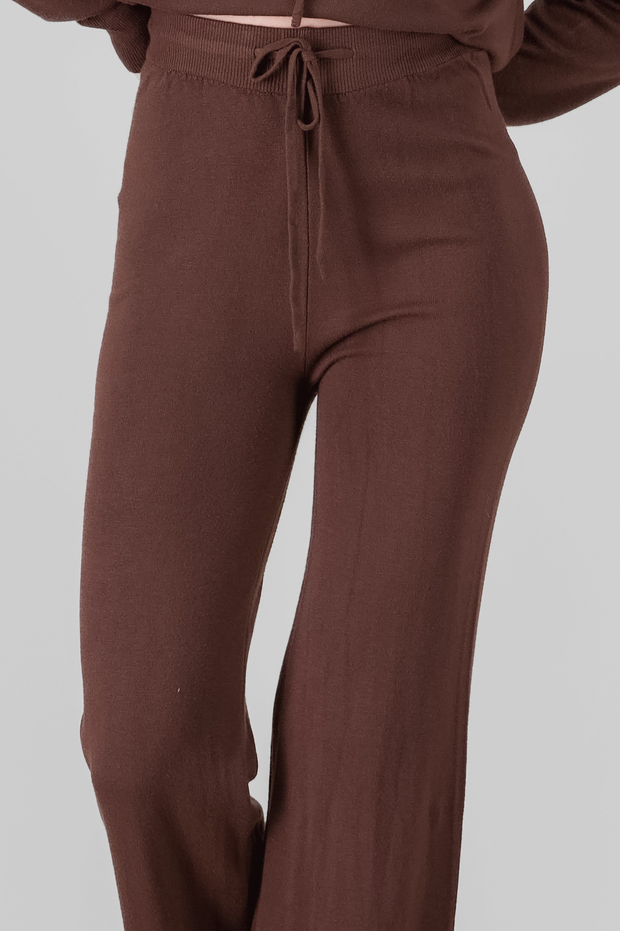 Pantalon tejido de punto CAFE