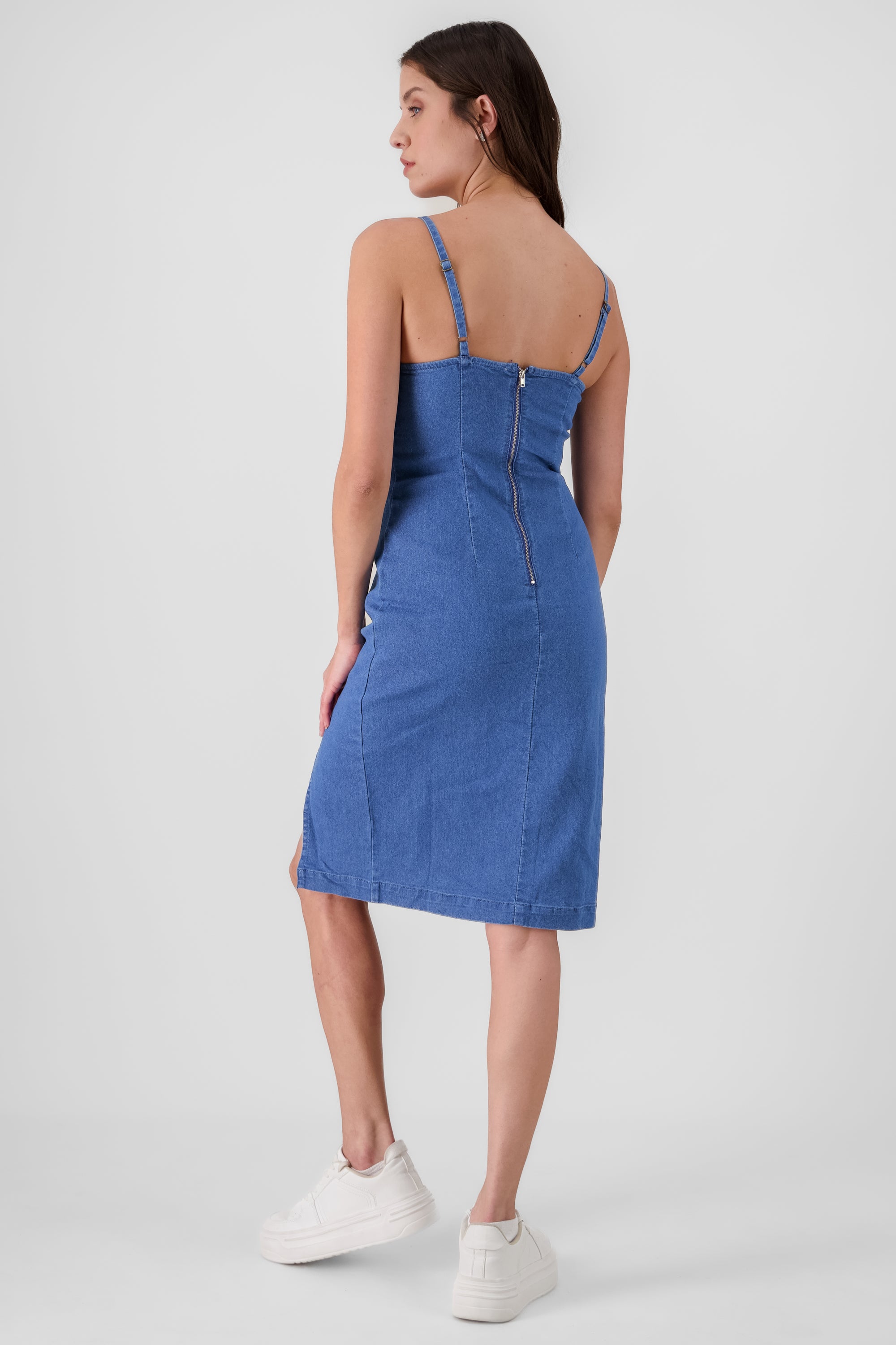 Vestido bodycon midi liso MEDIUM WASH