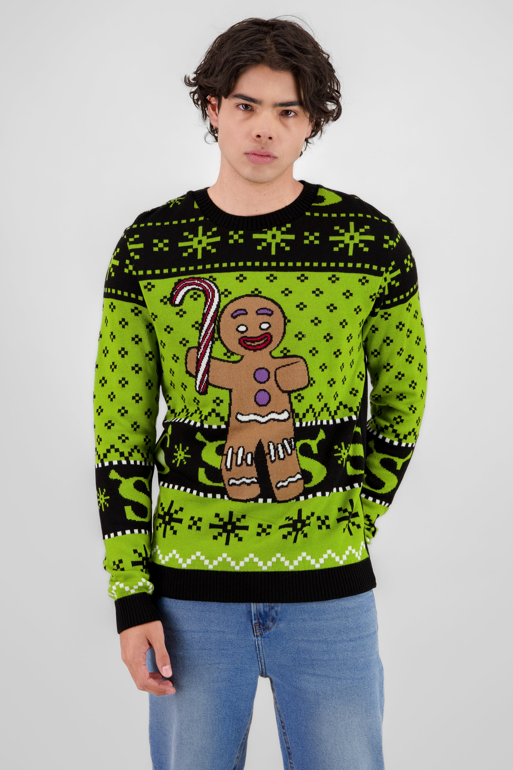 Sweater navideño shrek VERDE BRILLANTE