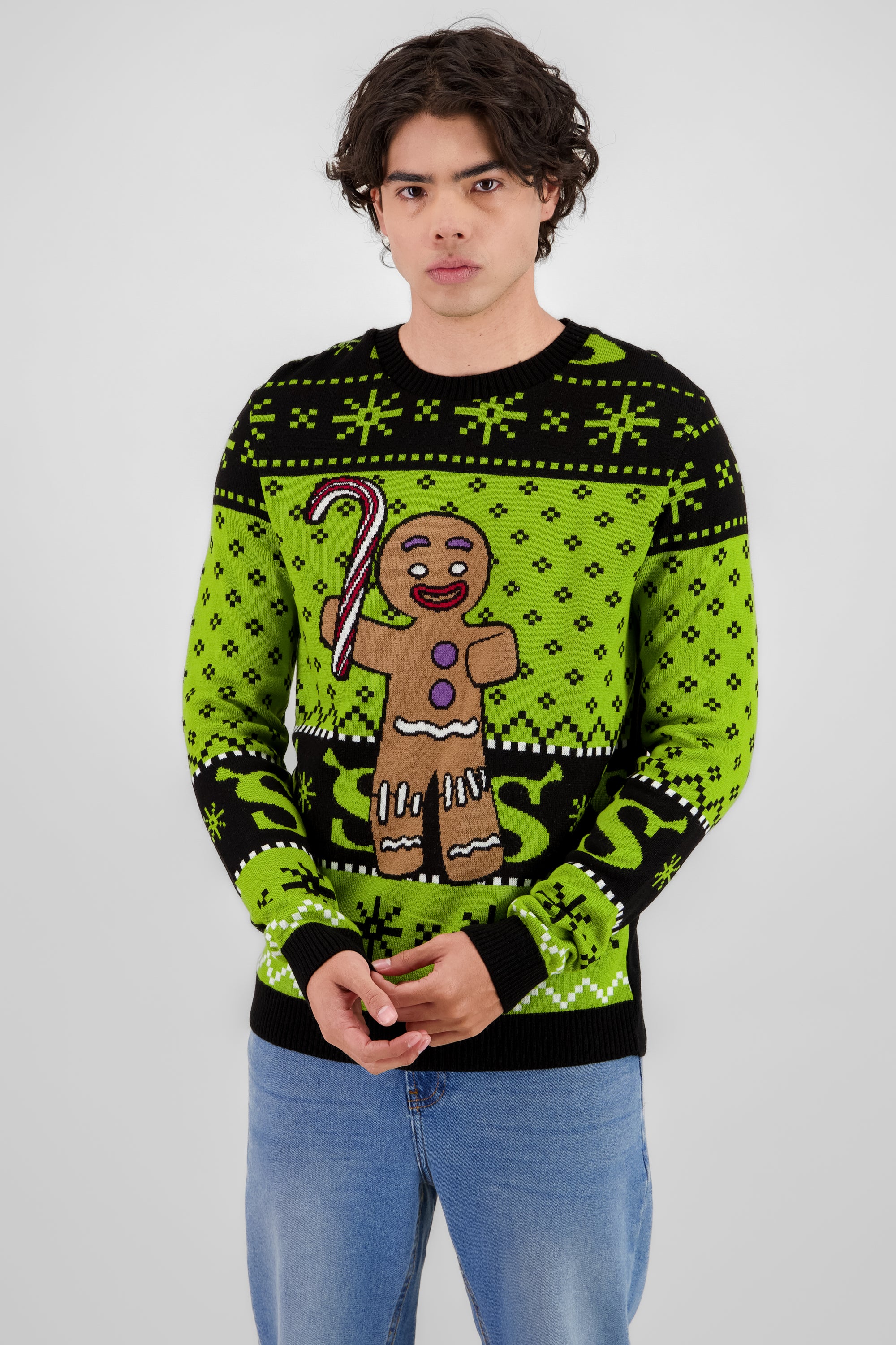 Sweater navideño shrek VERDE BRILLANTE