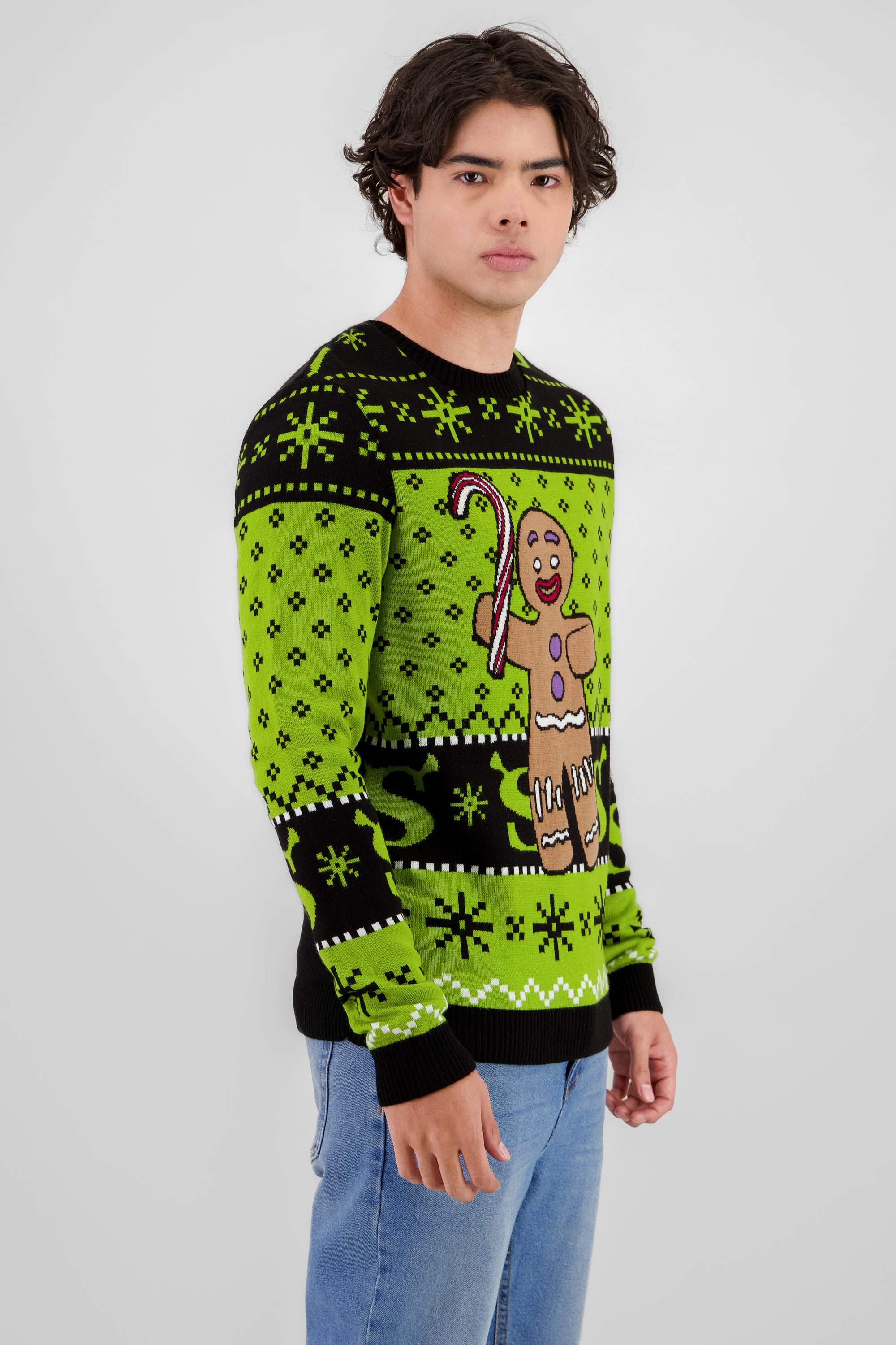 Sweater navideño shrek VERDE BRILLANTE