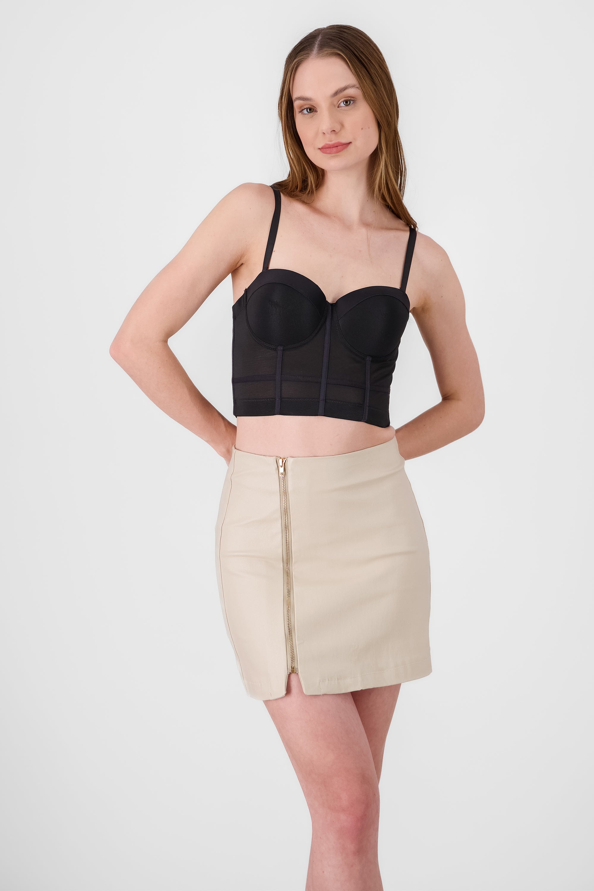 Top corset detalle copas NEGRO